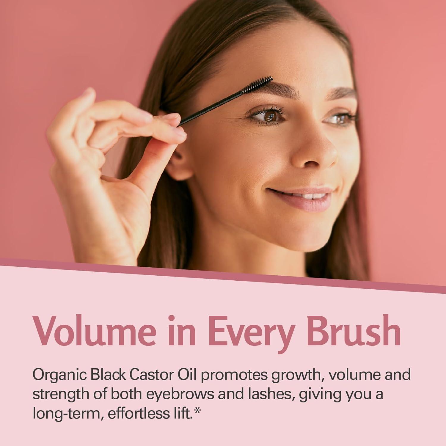 image100 Pure Organic Castor Oil for Hair Lash and Eyebrow Growth Lymphatic Drainage and Skin Hydration HexaneFree Cold Pressed Unrefined in a 4 fl oz Glass Bottle with DropperBlack Castor Oil