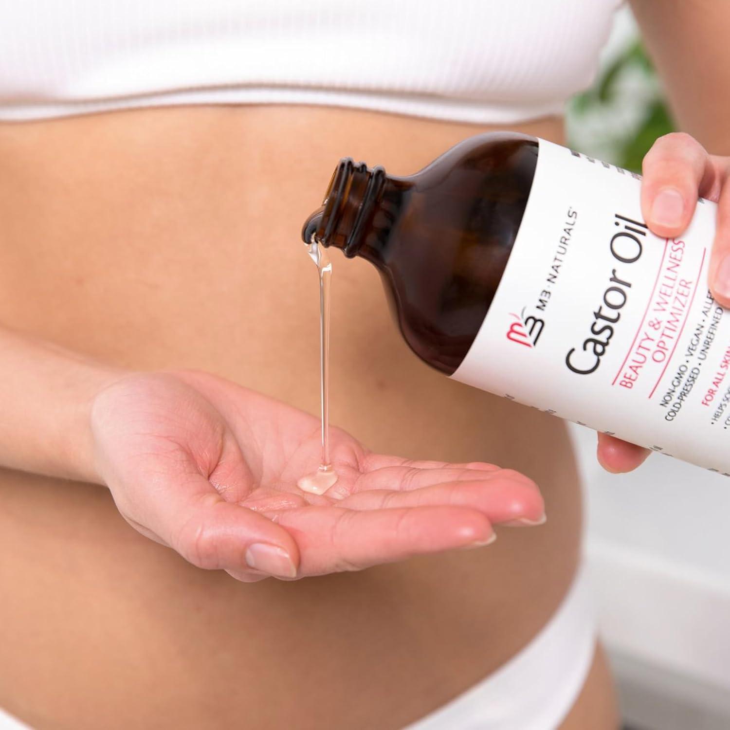 image100 Pure Organic Castor Oil for Hair Lash and Eyebrow Growth Lymphatic Drainage and Skin Hydration HexaneFree Cold Pressed Unrefined in a 4 fl oz Glass Bottle with DropperCastor Oil Wrap Kit