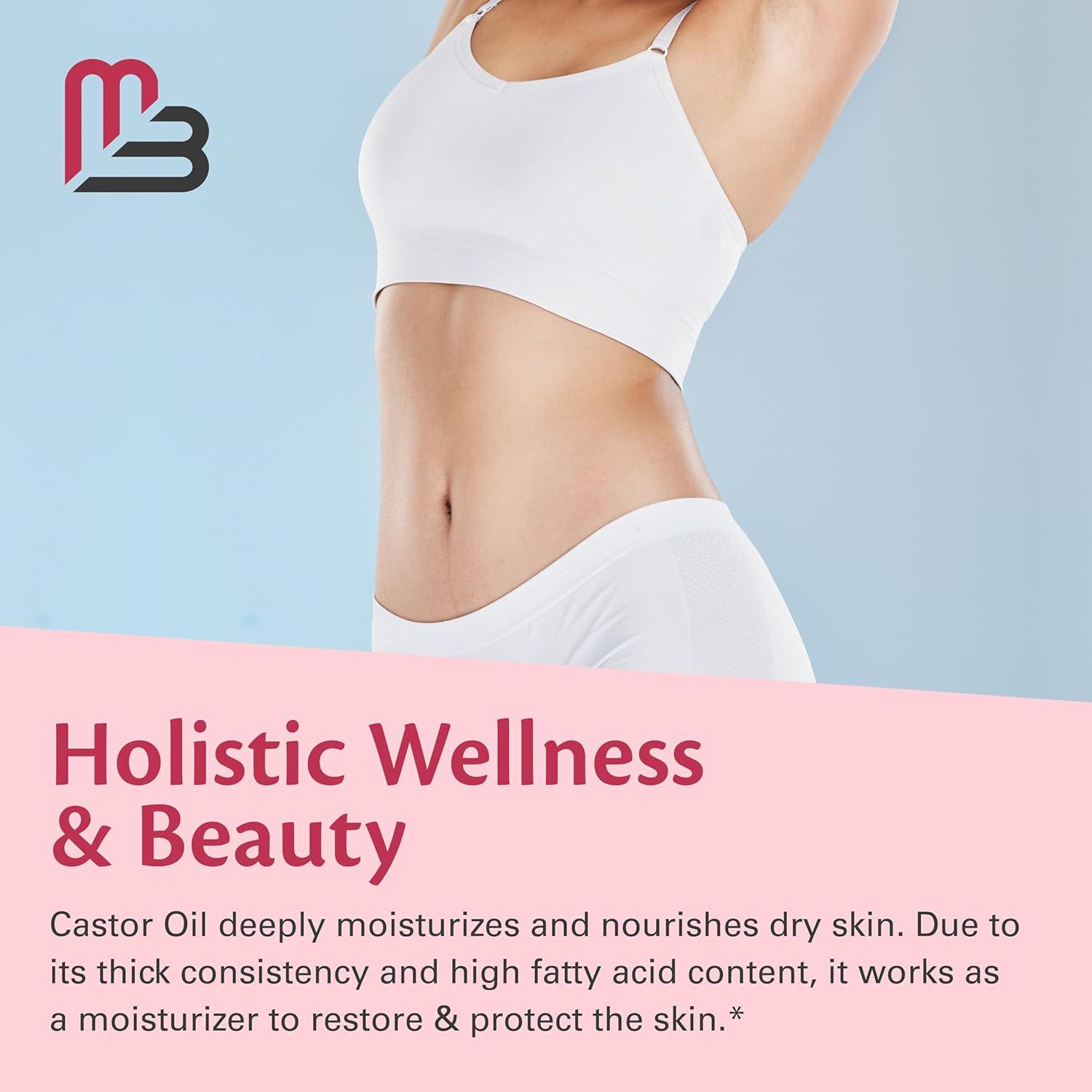 image100 Pure Organic Castor Oil for Hair Lash and Eyebrow Growth Lymphatic Drainage and Skin Hydration HexaneFree Cold Pressed Unrefined in a 4 fl oz Glass Bottle with DropperCastor Oil 4Oz