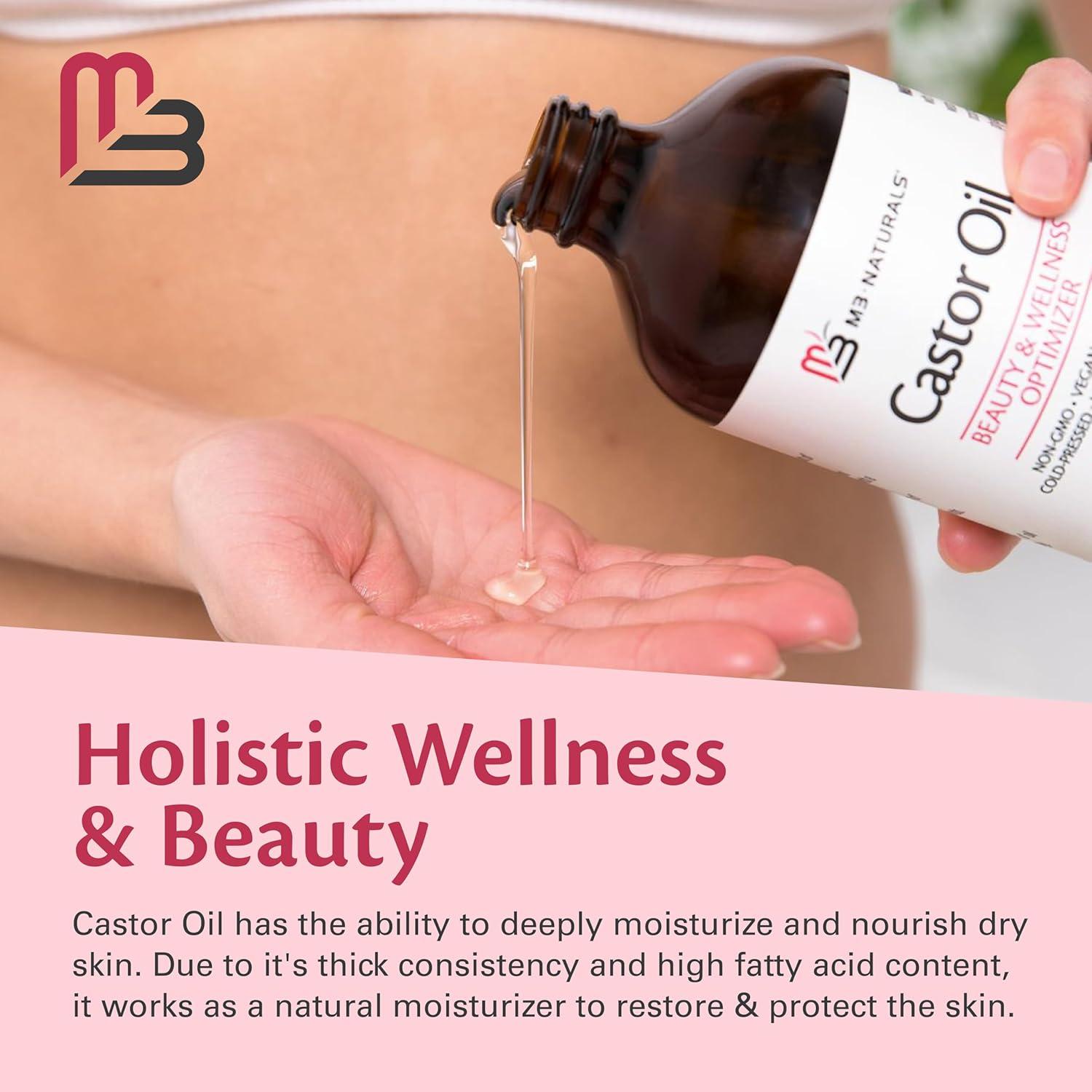 image100 Pure Organic Castor Oil for Hair Lash and Eyebrow Growth Lymphatic Drainage and Skin Hydration HexaneFree Cold Pressed Unrefined in a 4 fl oz Glass Bottle with DropperCastor Oil 500 ML