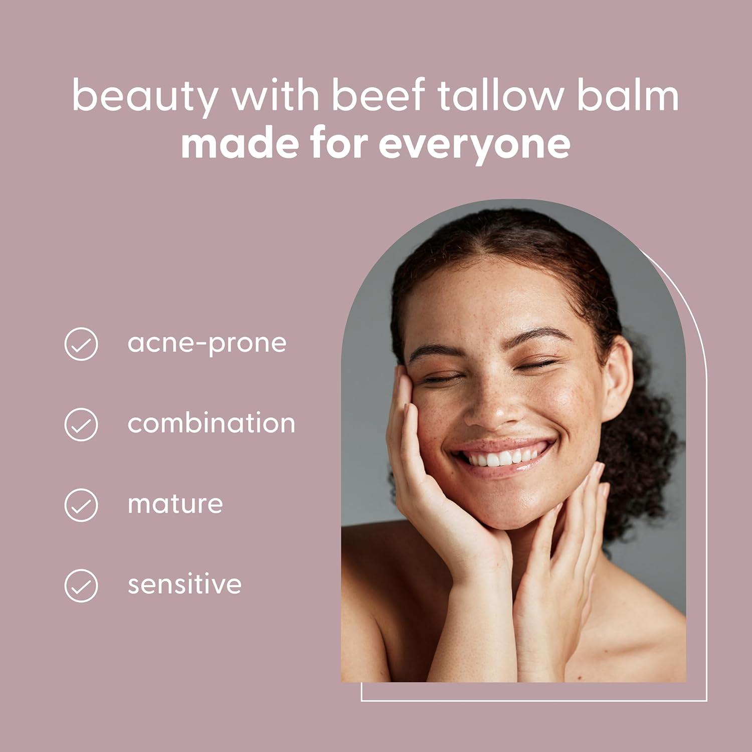 image100 Unscented Grass Fed Beef Tallow for Skin Body and Face Fragrance Free Moisturizing Honey Balm with ColdPressed Olive Oil and Beeswax Suitable For Dry Sensitive ampamp Irritated Skin 2 oz 57g