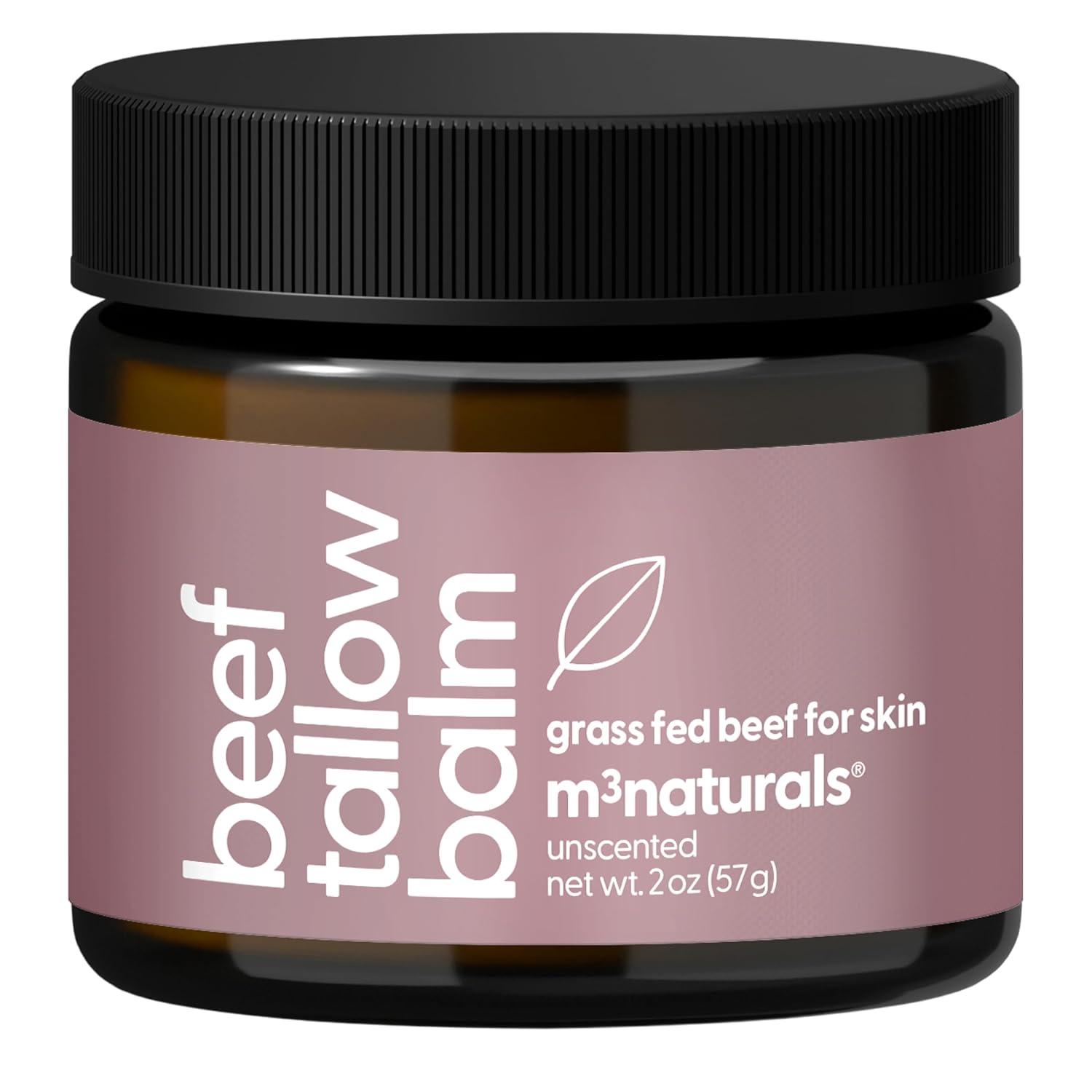 image100 Unscented Grass Fed Beef Tallow for Skin Body and Face Fragrance Free Moisturizing Honey Balm with ColdPressed Olive Oil and Beeswax Suitable For Dry Sensitive ampamp Irritated Skin 2 oz 57g