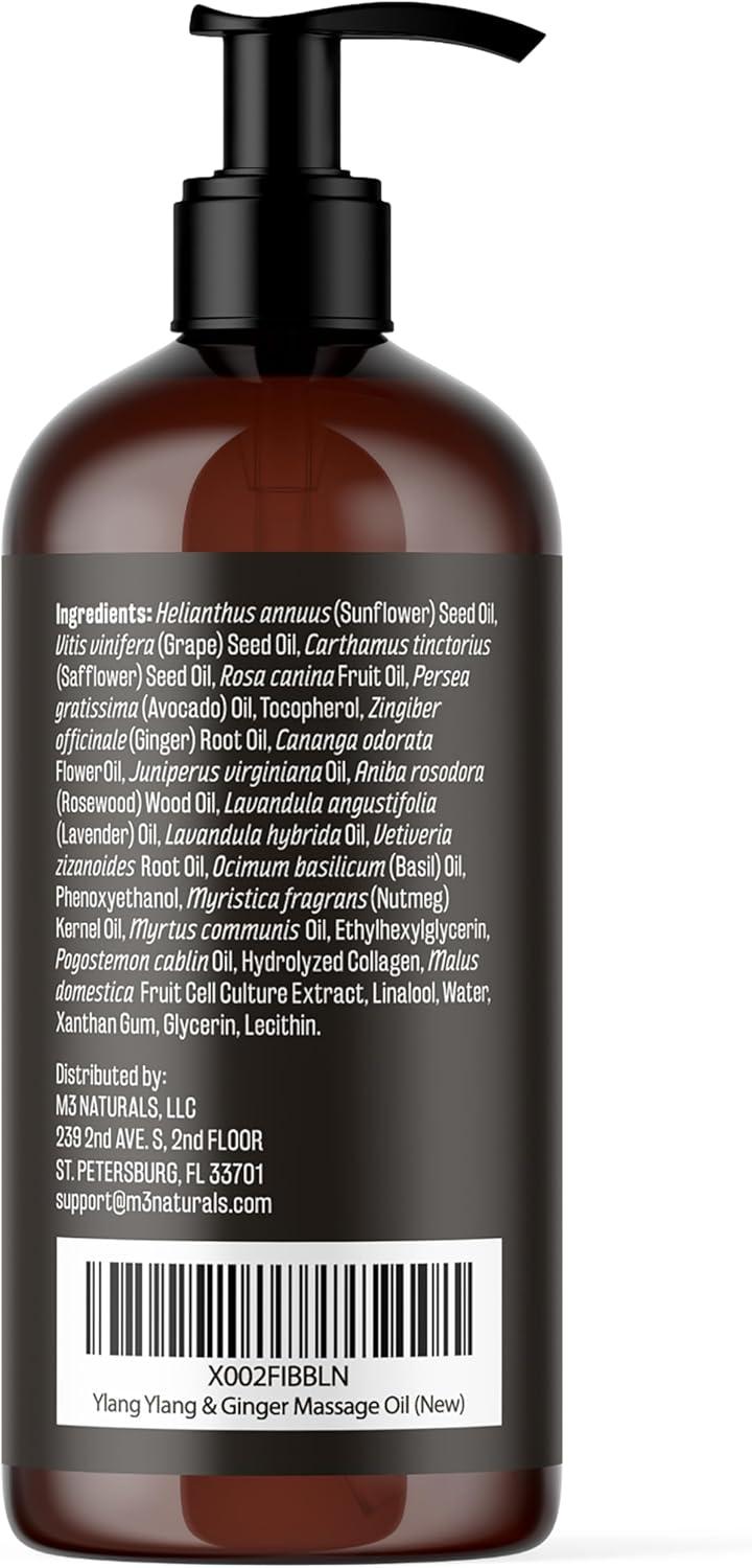 imageArnica Sore Muscle Massage Oil with Collagen Stem Cells and Menthol AntiCellulite Therapy for Full Body FastAbsorbing Multipurpose Treatment 8 fl oz by M3 NaturalsYlang Ylang Ginger 1 Pack
