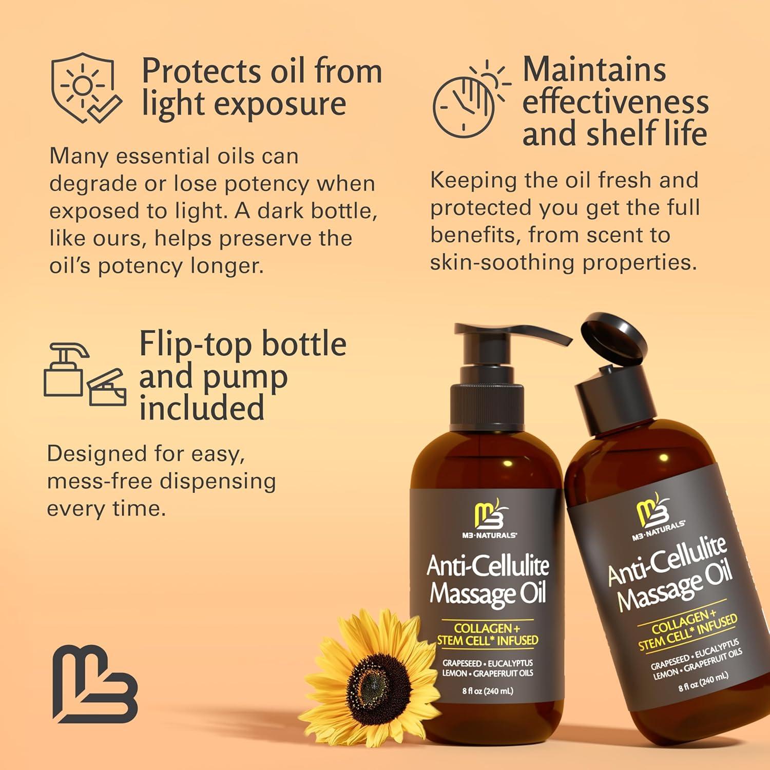 imageArnica Sore Muscle Massage Oil with Collagen Stem Cells and Menthol AntiCellulite Therapy for Full Body FastAbsorbing Multipurpose Treatment 8 fl oz by M3 NaturalsAntiCellulite Oil Pack of 1