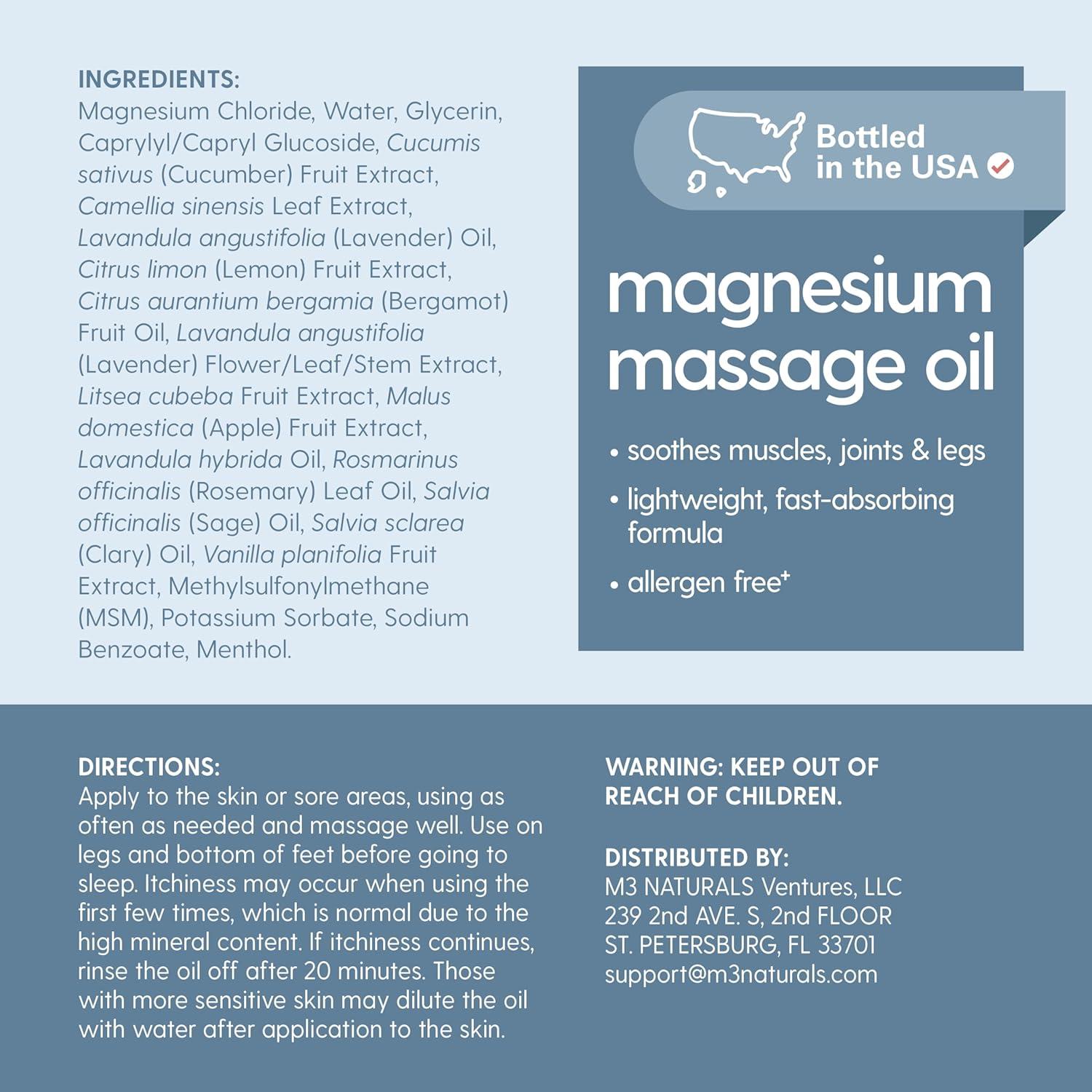 imageArnica Sore Muscle Massage Oil with Collagen Stem Cells and Menthol AntiCellulite Therapy for Full Body FastAbsorbing Multipurpose Treatment 8 fl oz by M3 NaturalsMagnesium Massage Oil Pack of 1