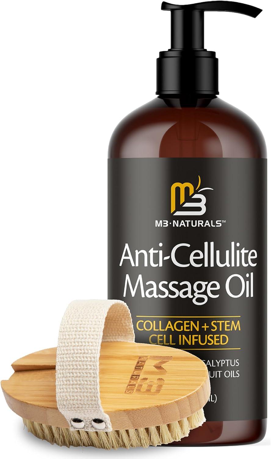 imageArnica Sore Muscle Massage Oil with Collagen Stem Cells and Menthol AntiCellulite Therapy for Full Body FastAbsorbing Multipurpose Treatment 8 fl oz by M3 NaturalsAntiCellulite Oil Brush Kit