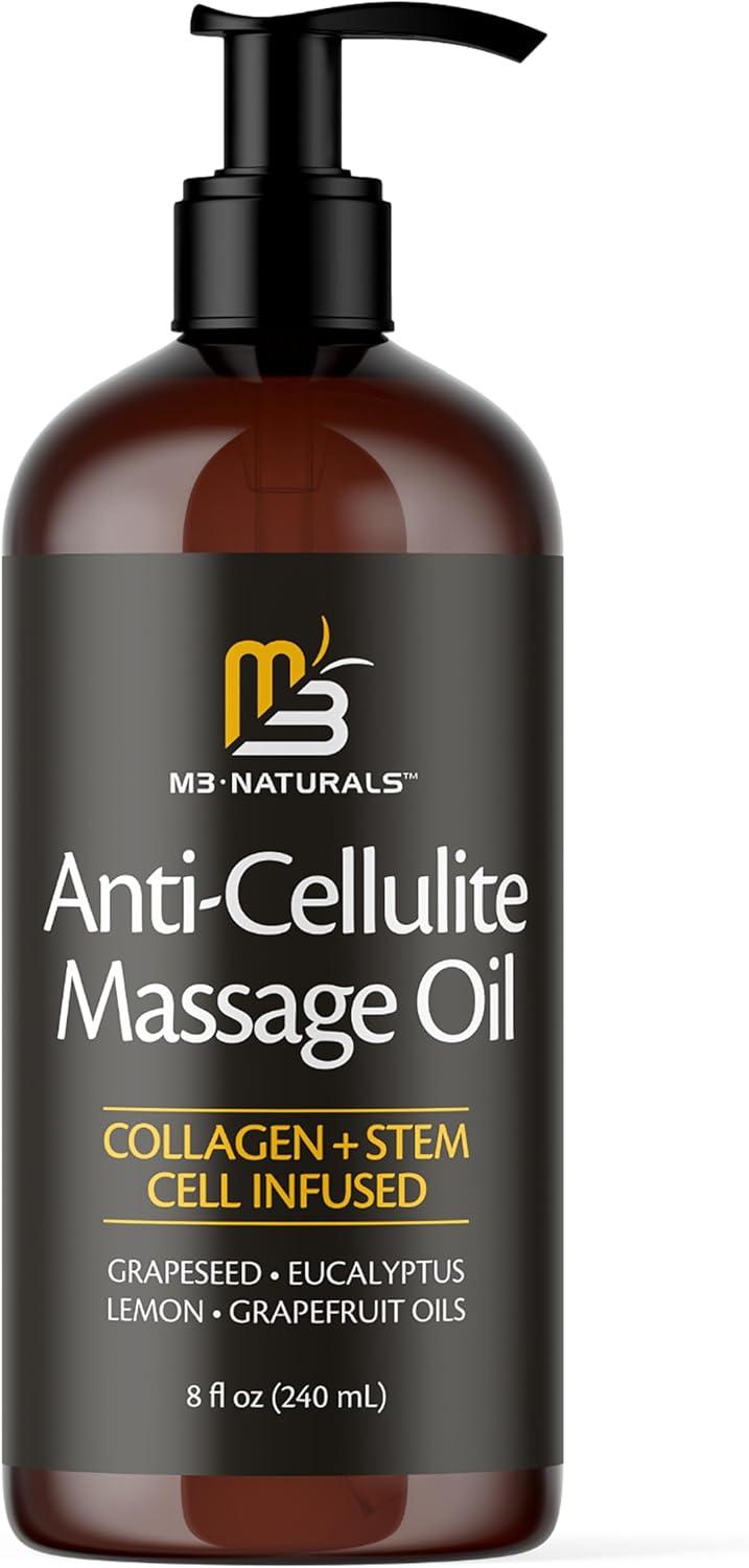 imageArnica Sore Muscle Massage Oil with Collagen Stem Cells and Menthol AntiCellulite Therapy for Full Body FastAbsorbing Multipurpose Treatment 8 fl oz by M3 NaturalsAntiCellulite Oil Silicone Body Brush