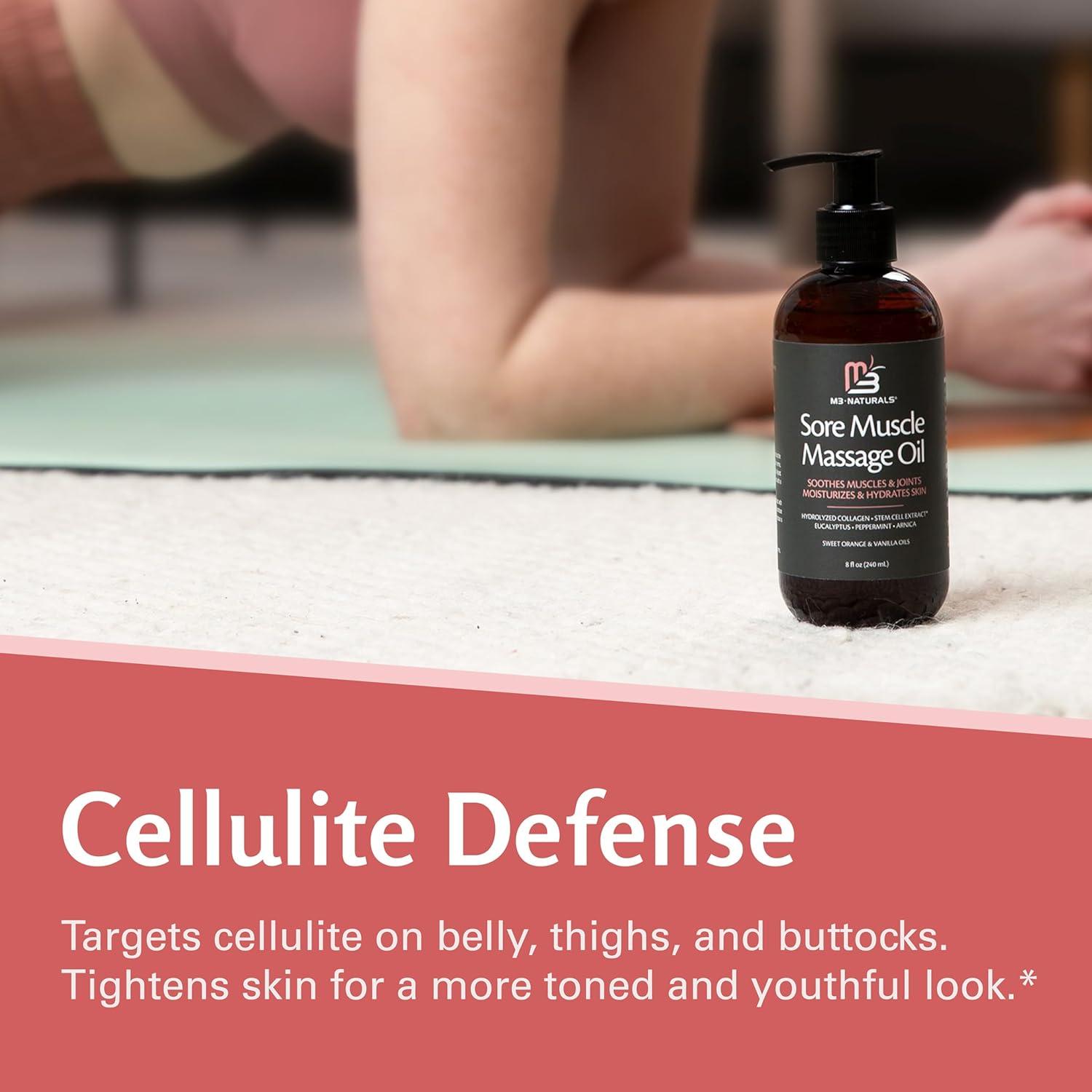 imageArnica Sore Muscle Massage Oil with Collagen Stem Cells and Menthol AntiCellulite Therapy for Full Body FastAbsorbing Multipurpose Treatment 8 fl oz by M3 NaturalsSore Muscle 1 Pack