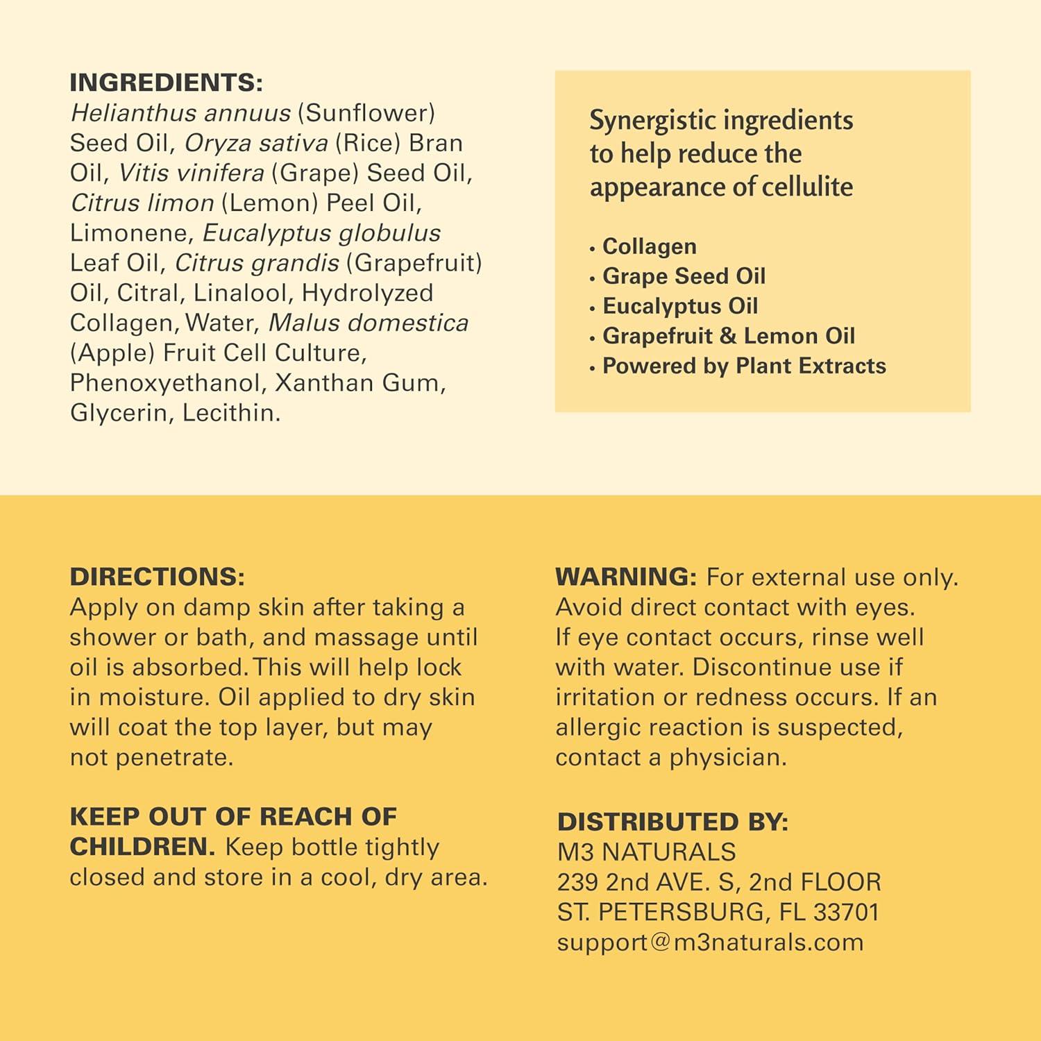 imageArnica Sore Muscle Massage Oil with Collagen Stem Cells and Menthol AntiCellulite Therapy for Full Body FastAbsorbing Multipurpose Treatment 8 fl oz by M3 NaturalsAntiCellulite Oil 16oz Pack of 1