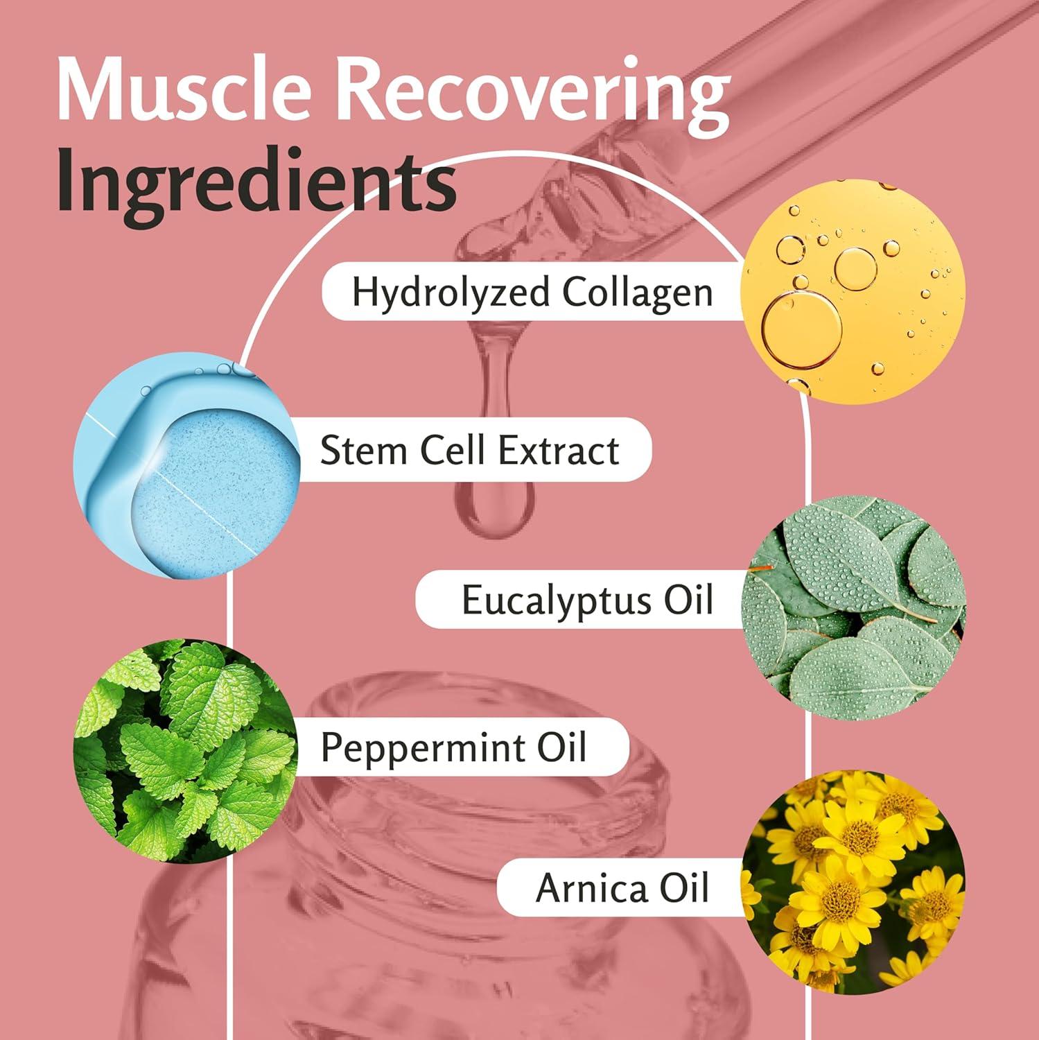 imageArnica Sore Muscle Massage Oil with Collagen Stem Cells and Menthol AntiCellulite Therapy for Full Body FastAbsorbing Multipurpose Treatment 8 fl oz by M3 NaturalsSore Muscle 2 Pack