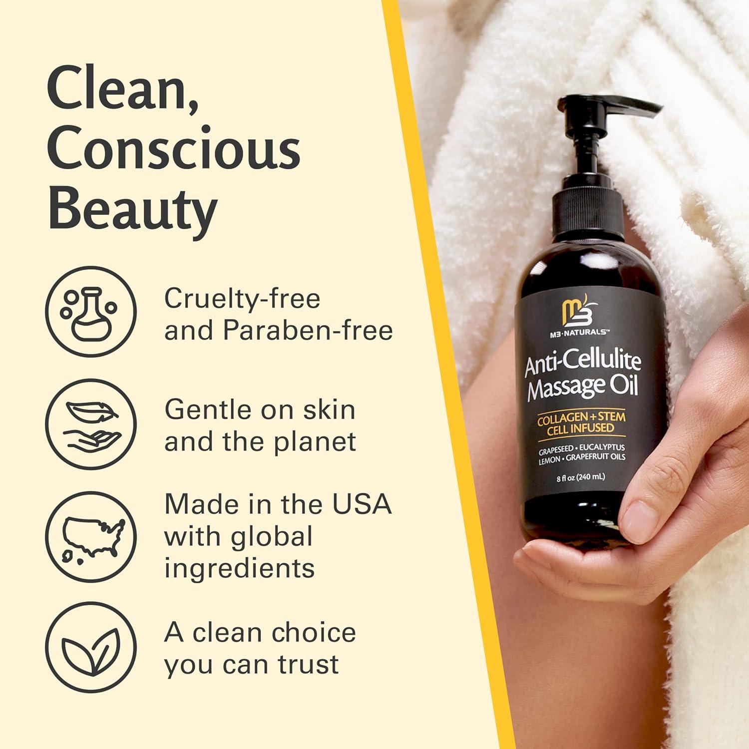 imageArnica Sore Muscle Massage Oil with Collagen Stem Cells and Menthol AntiCellulite Therapy for Full Body FastAbsorbing Multipurpose Treatment 8 fl oz by M3 NaturalsAntiCellulite Oil Pack of 1