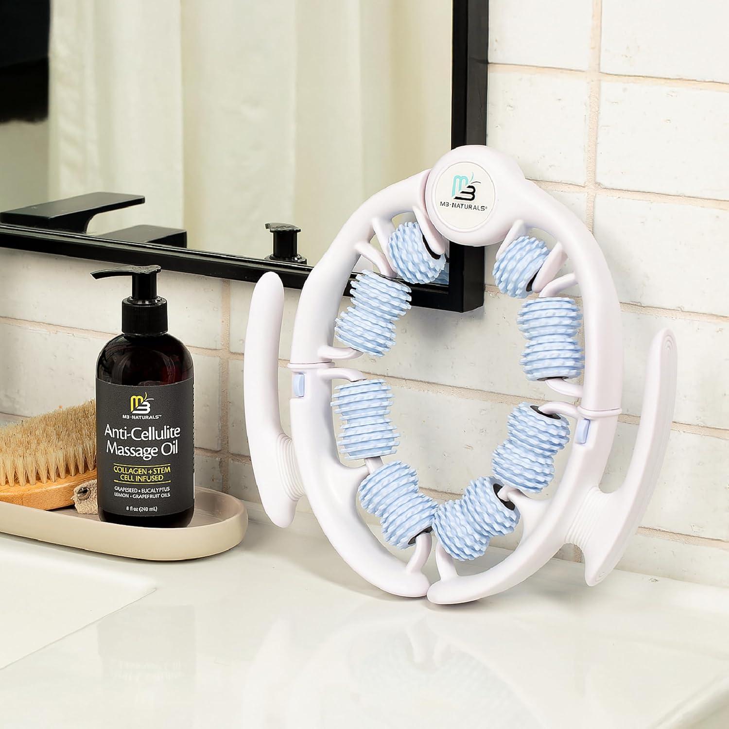 imageArnica Sore Muscle Massage Oil with Collagen Stem Cells and Menthol AntiCellulite Therapy for Full Body FastAbsorbing Multipurpose Treatment 8 fl oz by M3 NaturalsAnti Cellulite Oil and Lymphatic Drainage Massager Kit