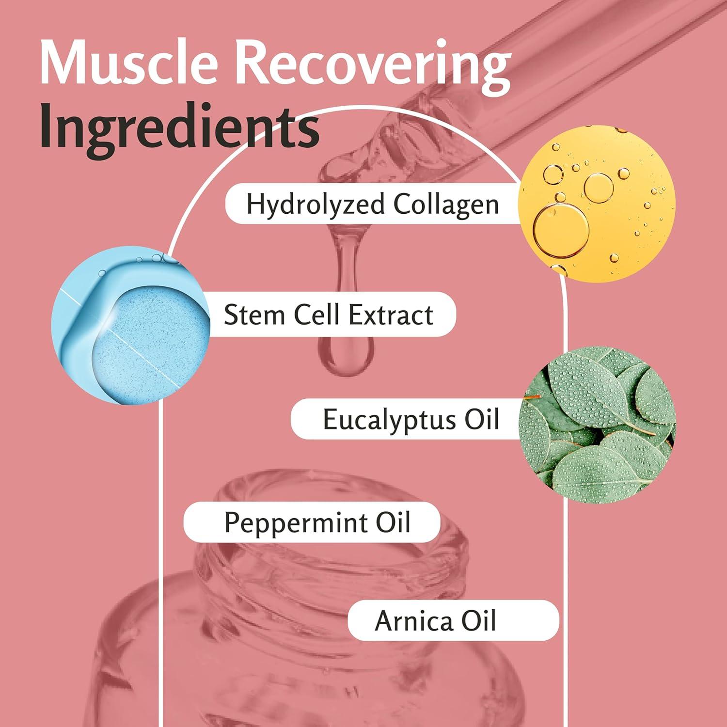 imageArnica Sore Muscle Massage Oil with Collagen Stem Cells and Menthol AntiCellulite Therapy for Full Body FastAbsorbing Multipurpose Treatment 8 fl oz by M3 NaturalsSore Muscle 1 Pack