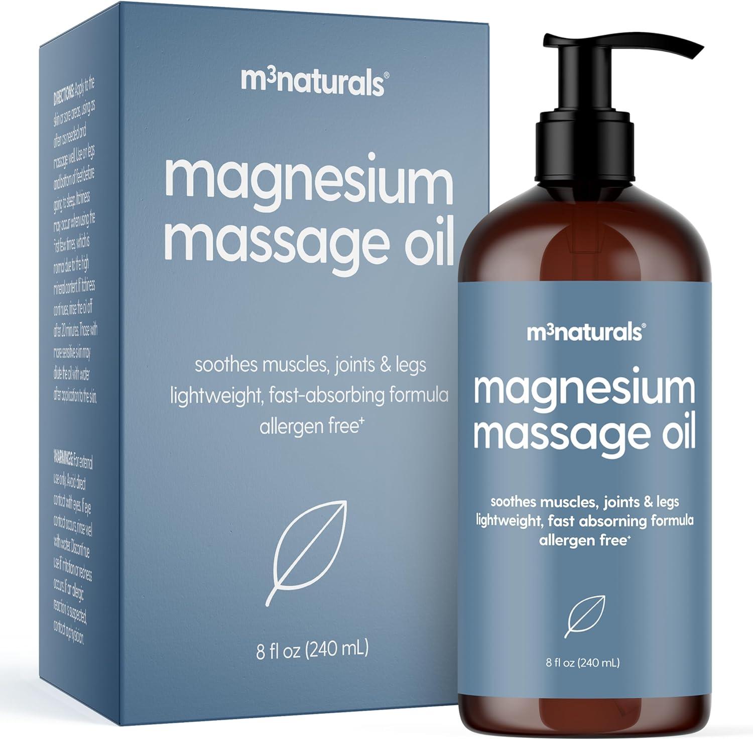 imageArnica Sore Muscle Massage Oil with Collagen Stem Cells and Menthol AntiCellulite Therapy for Full Body FastAbsorbing Multipurpose Treatment 8 fl oz by M3 NaturalsMagnesium Massage Oil Pack of 1