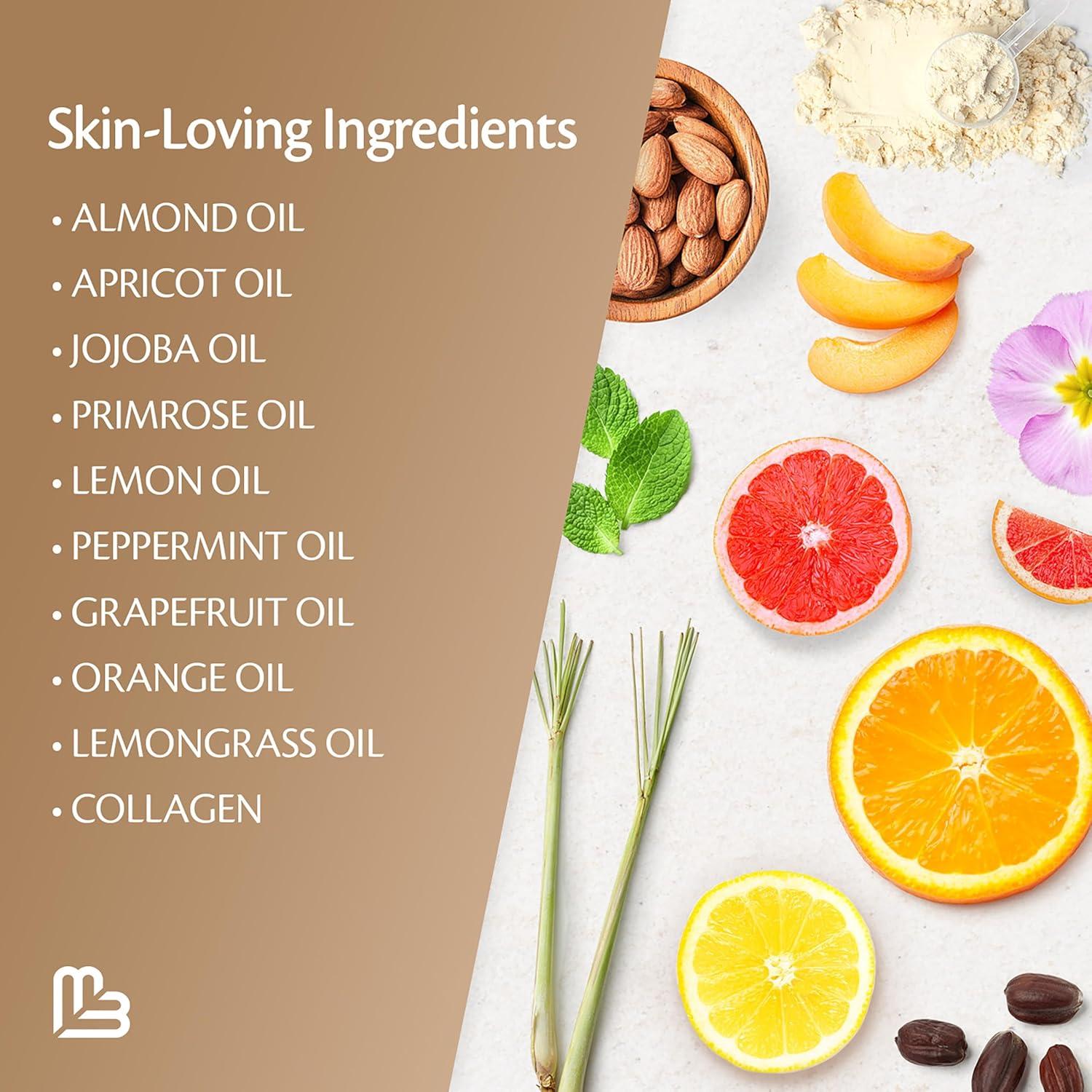 imageBrown Sugar Scrub Face Foot ampamp Body Exfoliator Infused with Collagen and Stem Cell Exfoliating Salt Body Scrub for Toning Skin Cellulite Skin Care 12oz by M3 NaturalsBrown Sugar