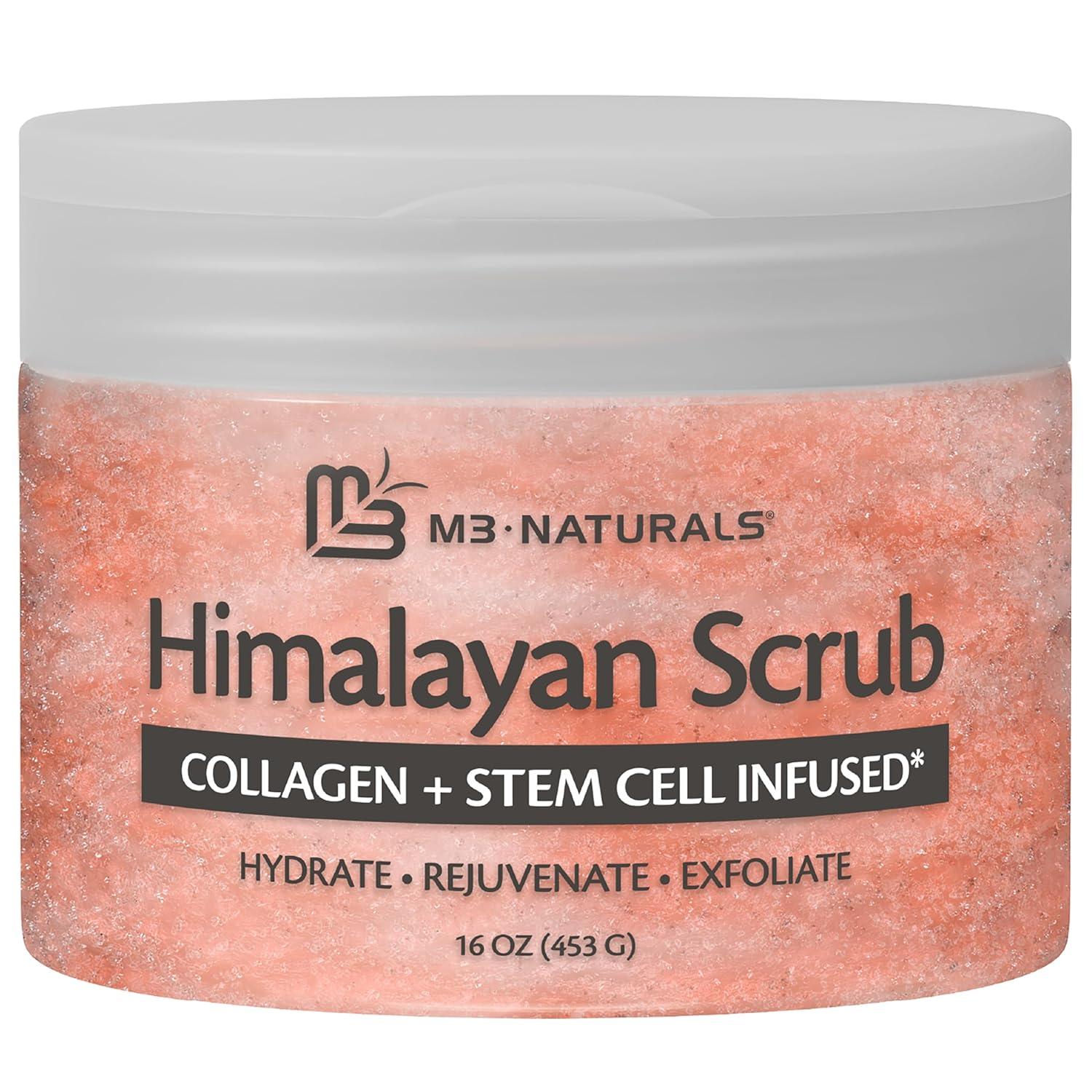 imageBrown Sugar Scrub Face Foot ampamp Body Exfoliator Infused with Collagen and Stem Cell Exfoliating Salt Body Scrub for Toning Skin Cellulite Skin Care 12oz by M3 NaturalsHimalayan Scrub 16 Ounce Pack of 1