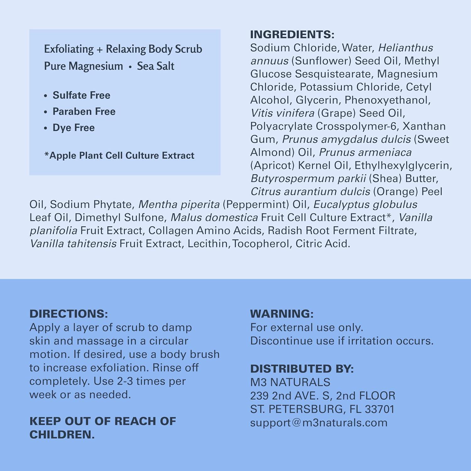 imageBrown Sugar Scrub Face Foot ampamp Body Exfoliator Infused with Collagen and Stem Cell Exfoliating Salt Body Scrub for Toning Skin Cellulite Skin Care 12oz by M3 NaturalsMagnesium Scrub