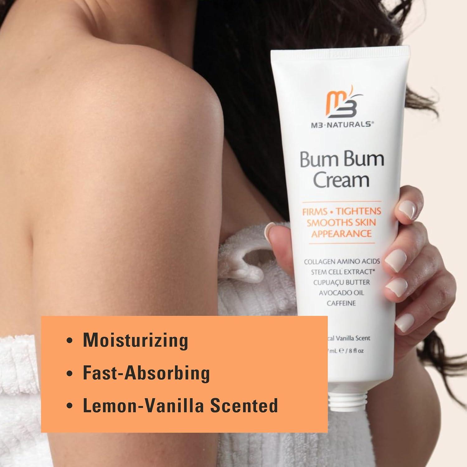 imageBum Bum Cream with Lemon Vanilla Scent 2in1 Skin Care Cellulite Treatment ampamp Massage Lotion NonGreasy Skin Tightening for Firm Butt Belly and Thighs with Cupuau Collagen and Caffeine 8 Fl OzBum Bum Cream