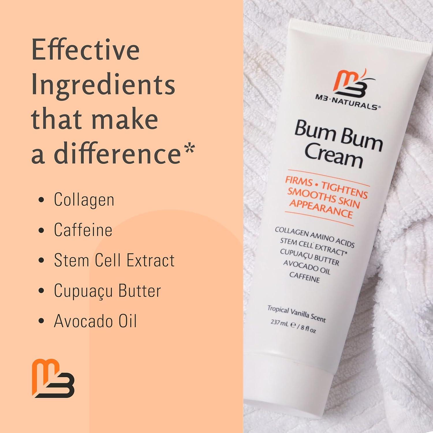 imageBum Bum Cream with Lemon Vanilla Scent 2in1 Skin Care Cellulite Treatment ampamp Massage Lotion NonGreasy Skin Tightening for Firm Butt Belly and Thighs with Cupuau Collagen and Caffeine 8 Fl OzBum Bum Cream