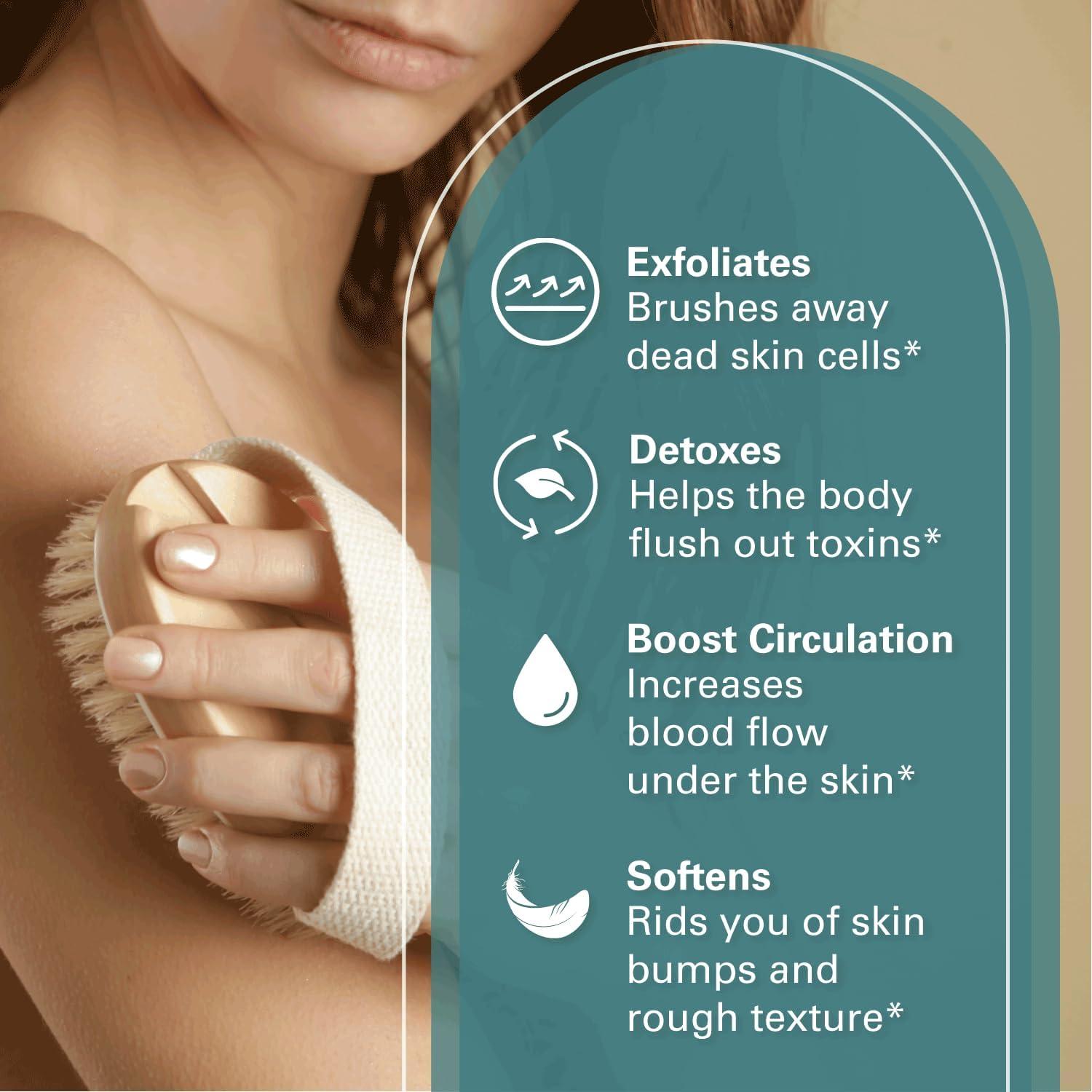 imageCellulite Massager Brush AntiCellulite Silicone Body Scrubber for Skin Smoothing Toning and Firming Handheld Exfoliator for Scalp and Muscles by M3 NaturalsFirm Dry Brush