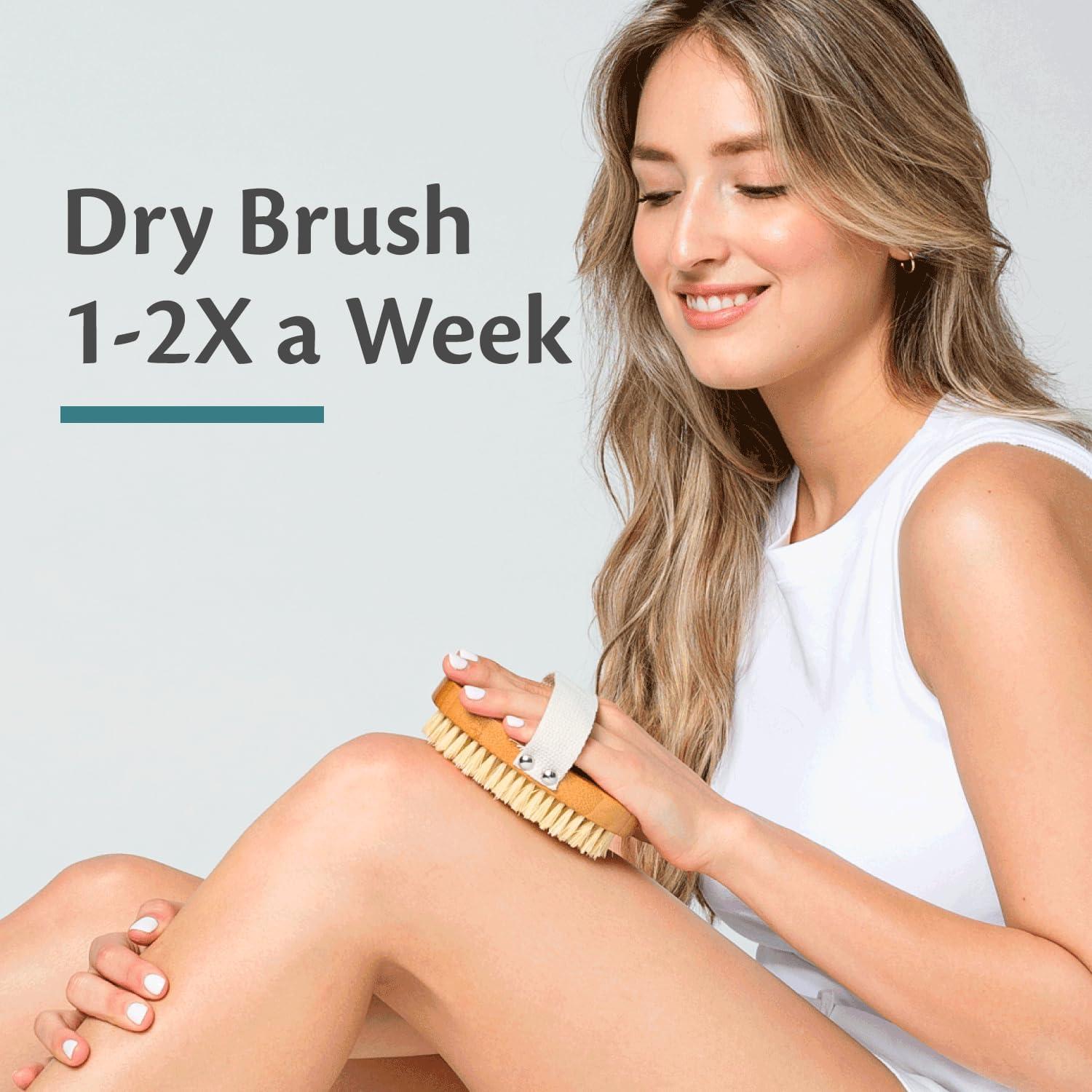 imageCellulite Massager Brush AntiCellulite Silicone Body Scrubber for Skin Smoothing Toning and Firming Handheld Exfoliator for Scalp and Muscles by M3 NaturalsFirm Dry Brush