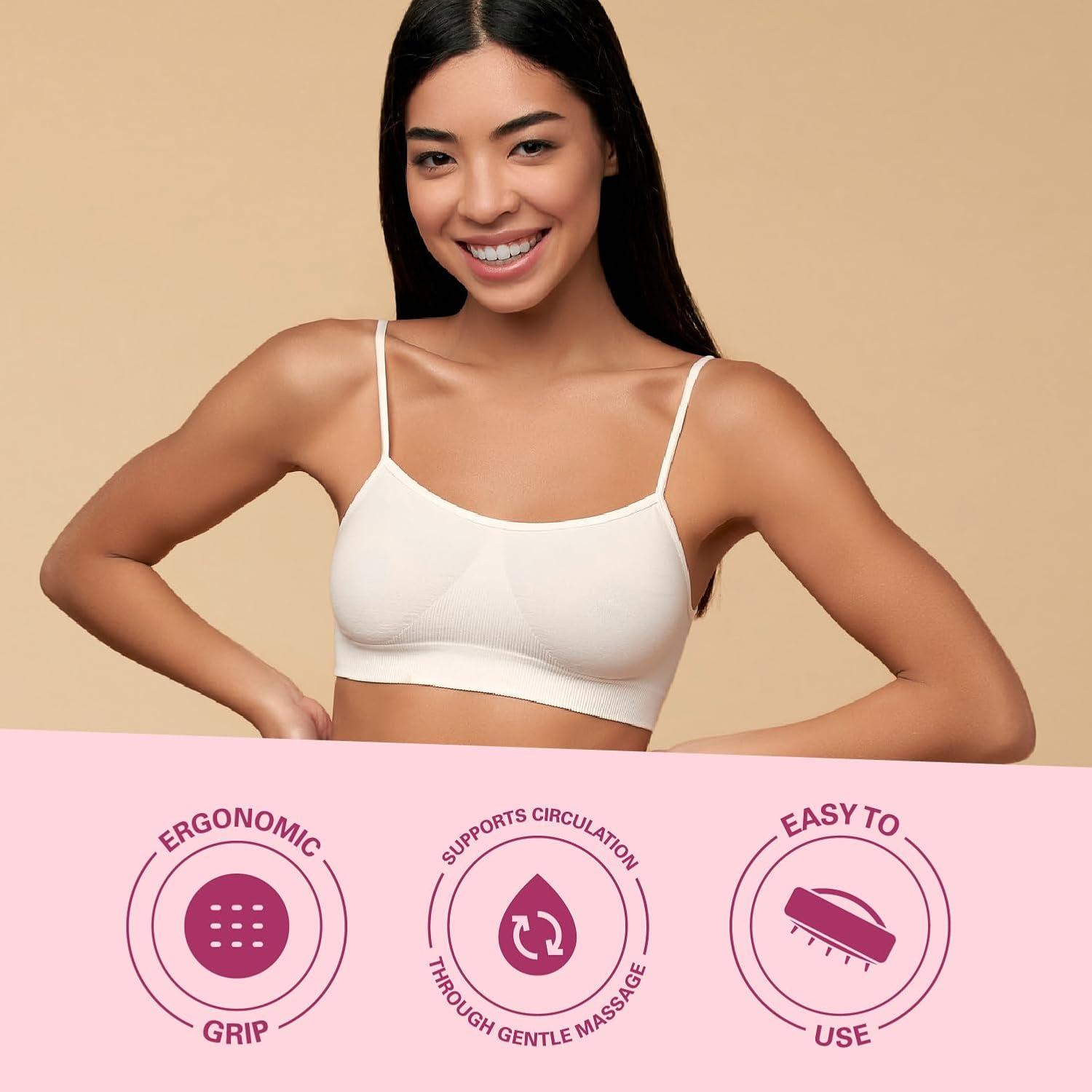 imageCellulite Massager Brush AntiCellulite Silicone Body Scrubber for Skin Smoothing Toning and Firming Handheld Exfoliator for Scalp and Muscles by M3 NaturalsSilicone Brush