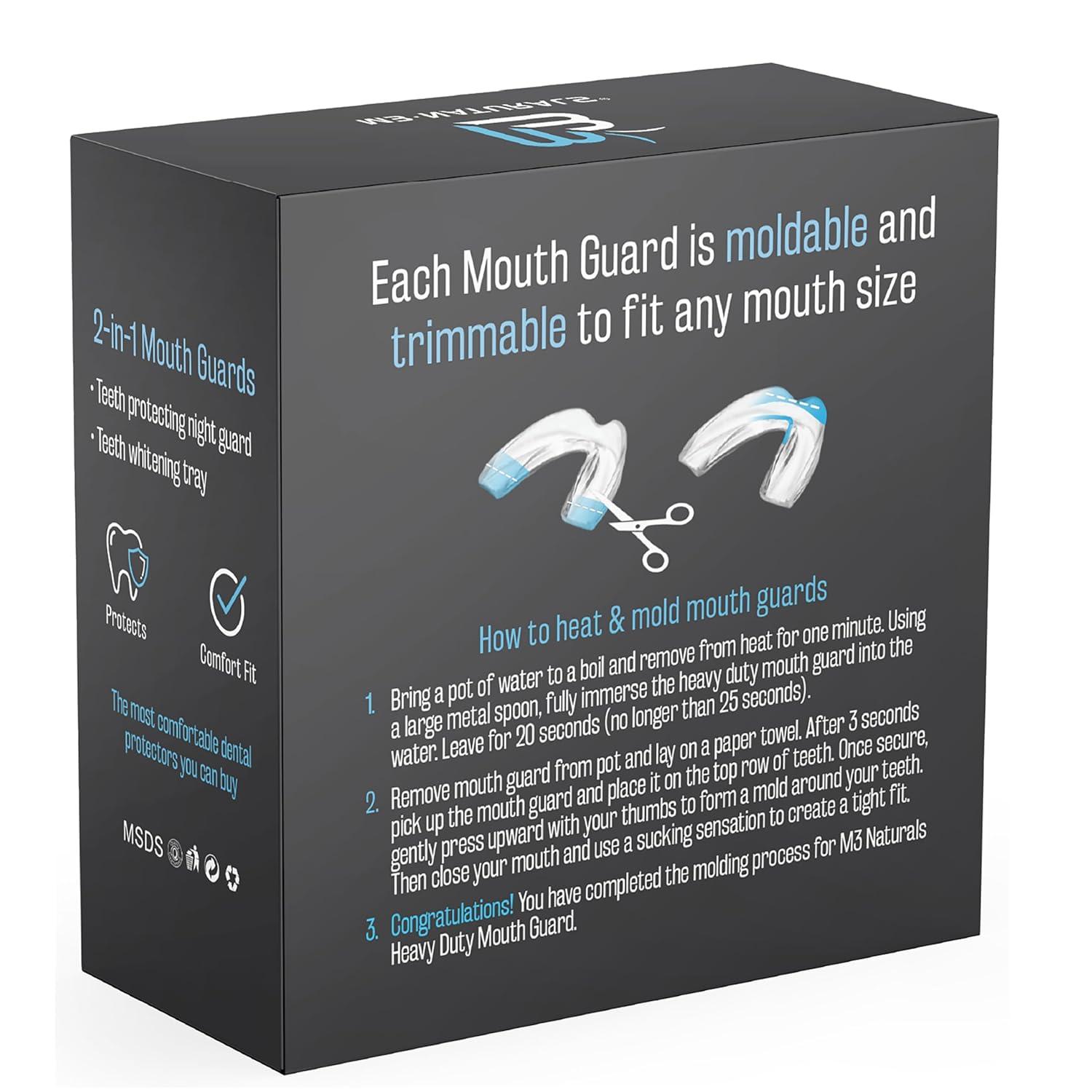 imageDental Mouth Guards for Teeth Grinding ampamp Clenching Custom Fit Nighttime Protection Anti Teeth Grinding Guard for Sleeping for Adults ampamp Kids Includes 4 Total BPA Free Guards ampamp 1 Case by M3 Naturals