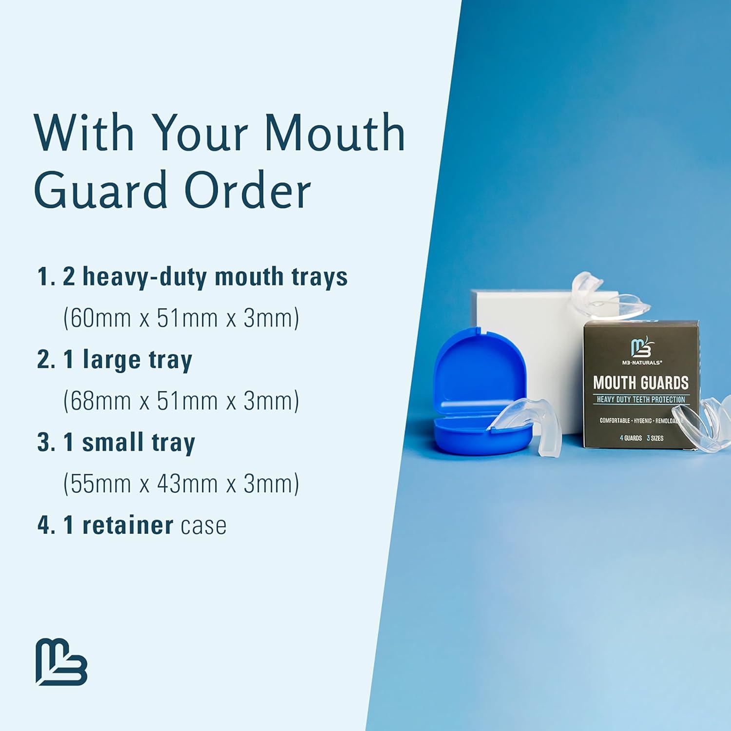 imageDental Mouth Guards for Teeth Grinding ampamp Clenching Custom Fit Nighttime Protection Anti Teeth Grinding Guard for Sleeping for Adults ampamp Kids Includes 4 Total BPA Free Guards ampamp 1 Case by M3 Naturals