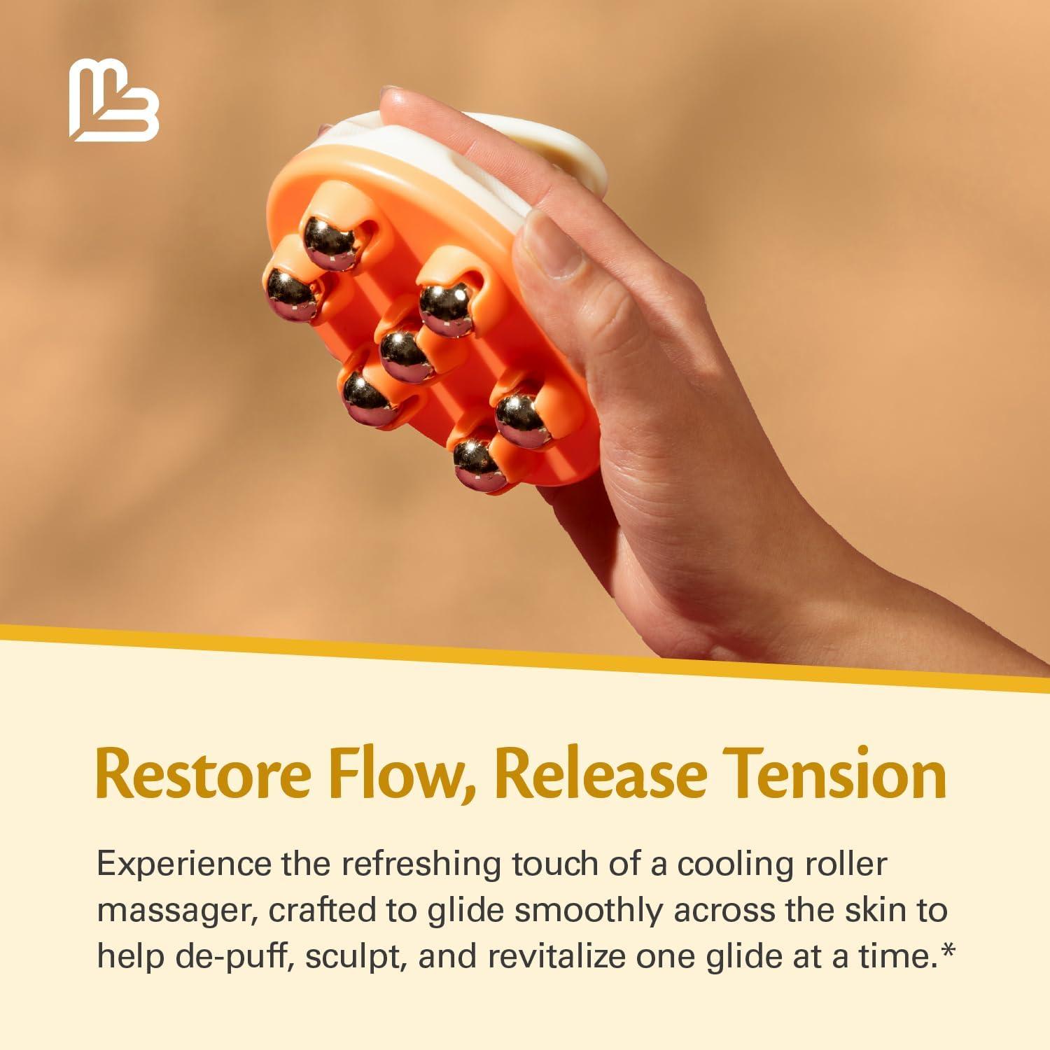 imageM3 Naturals Anti Cellulite Roller ampamp Lymphatic Drainage Massager Fascia Blaster for Contoured ampamp Smoother Skin Tool for Sore Arms Legs Stomach ampamp Buttocks MulticolorOrange Lymphatic Massager