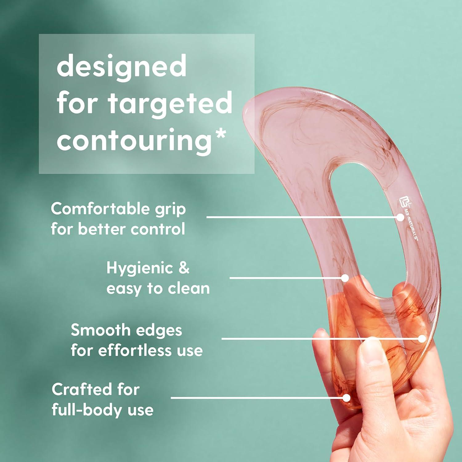 imageM3 Naturals Anti Cellulite Roller ampamp Lymphatic Drainage Massager Fascia Blaster for Contoured ampamp Smoother Skin Tool for Sore Arms Legs Stomach ampamp Buttocks MulticolorPink