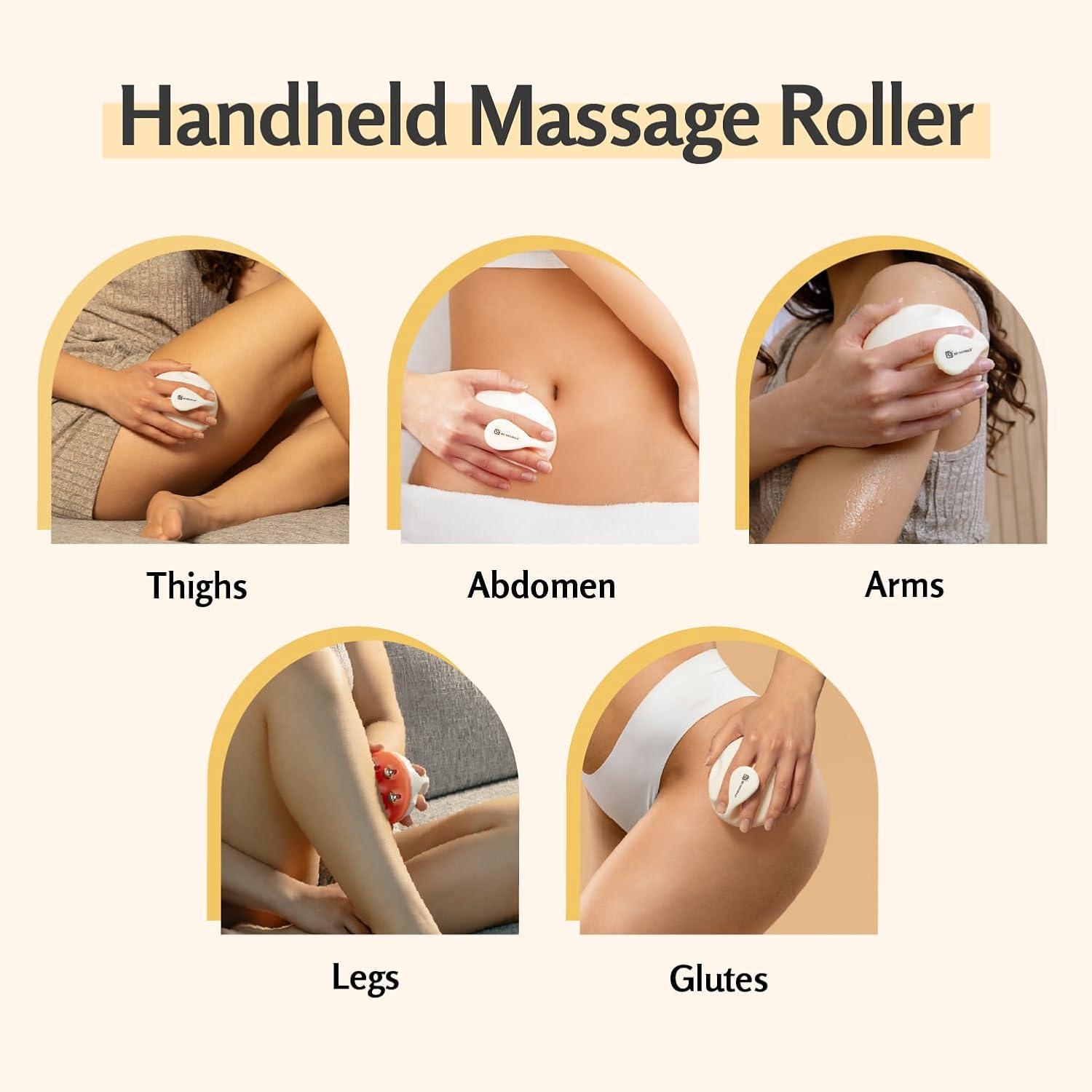 imageM3 Naturals Anti Cellulite Roller ampamp Lymphatic Drainage Massager Fascia Blaster for Contoured ampamp Smoother Skin Tool for Sore Arms Legs Stomach ampamp Buttocks MulticolorOrange Lymphatic Massager
