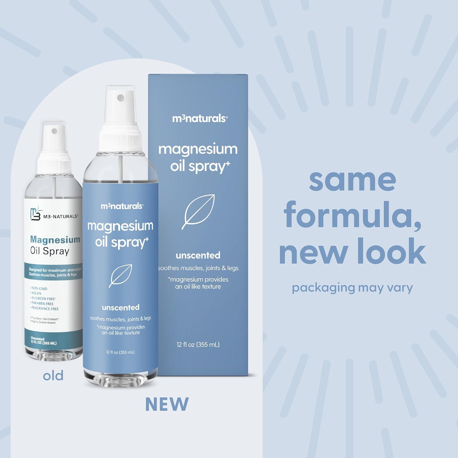 imageM3 Naturals Unscented Magnesium Lotion for Sleep ampamp Leg Cramps Suitable for Sensitive Skin Helps with Muscle Relaxation Soothes Tired Legs ampamp Foot Aches and Supports Restful Nights 8 fl ozMagnesium Oil Spray