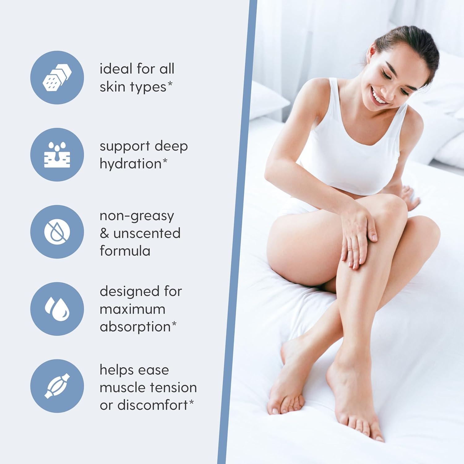 imageM3 Naturals Unscented Magnesium Lotion for Sleep ampamp Leg Cramps Suitable for Sensitive Skin Helps with Muscle Relaxation Soothes Tired Legs ampamp Foot Aches and Supports Restful Nights 8 fl ozMagnesium Oil Spray