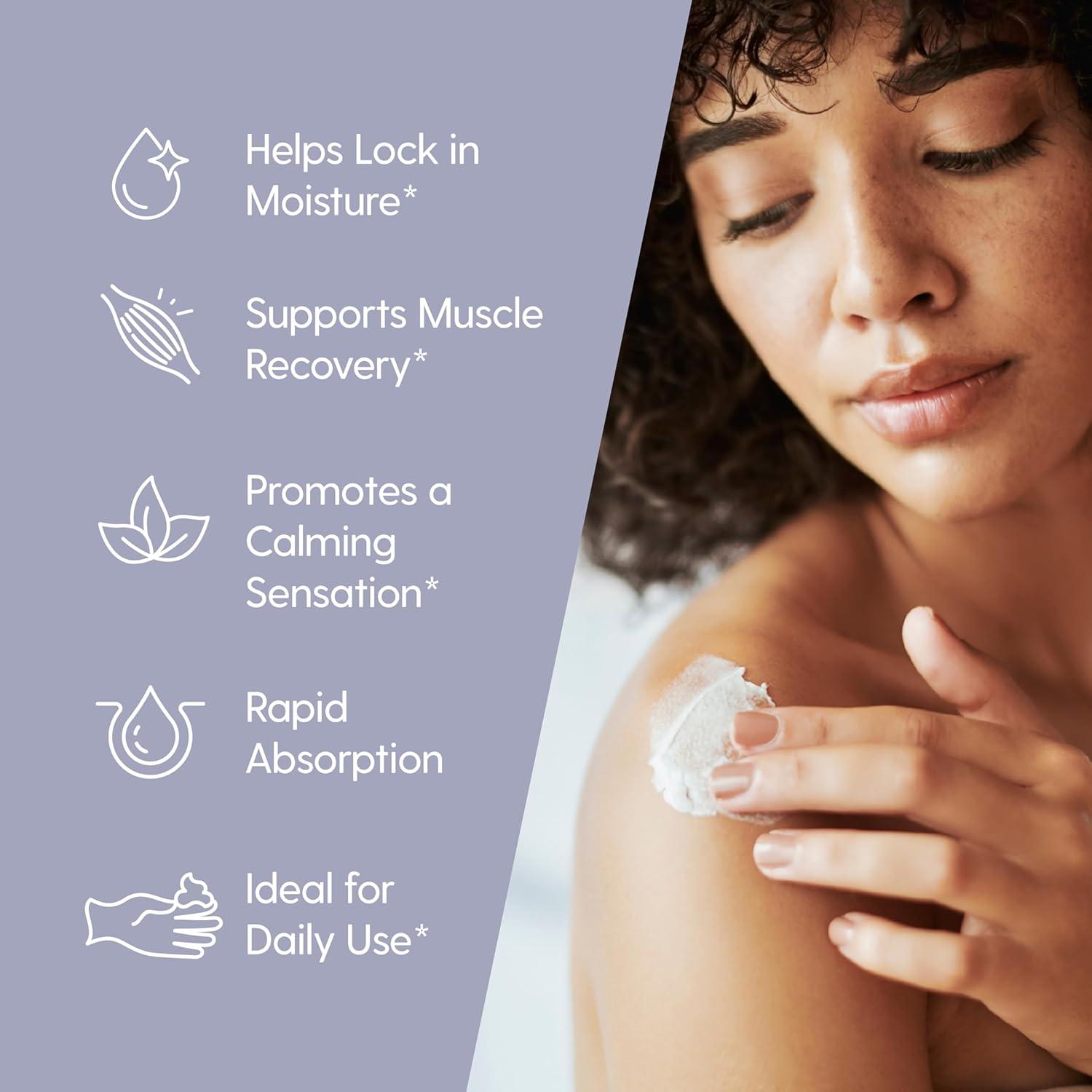 imageM3 Naturals Unscented Magnesium Lotion for Sleep ampamp Leg Cramps Suitable for Sensitive Skin Helps with Muscle Relaxation Soothes Tired Legs ampamp Foot Aches and Supports Restful Nights 8 fl ozLavender Chamomile Magnesium Lotion