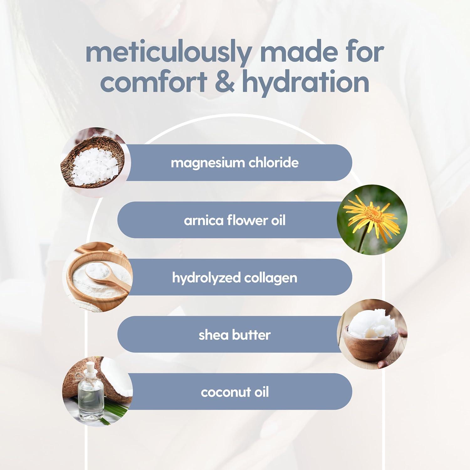 imageM3 Naturals Unscented Magnesium Lotion for Sleep ampamp Leg Cramps Suitable for Sensitive Skin Helps with Muscle Relaxation Soothes Tired Legs ampamp Foot Aches and Supports Restful Nights 8 fl ozSore Muscle Magnesium Lotion