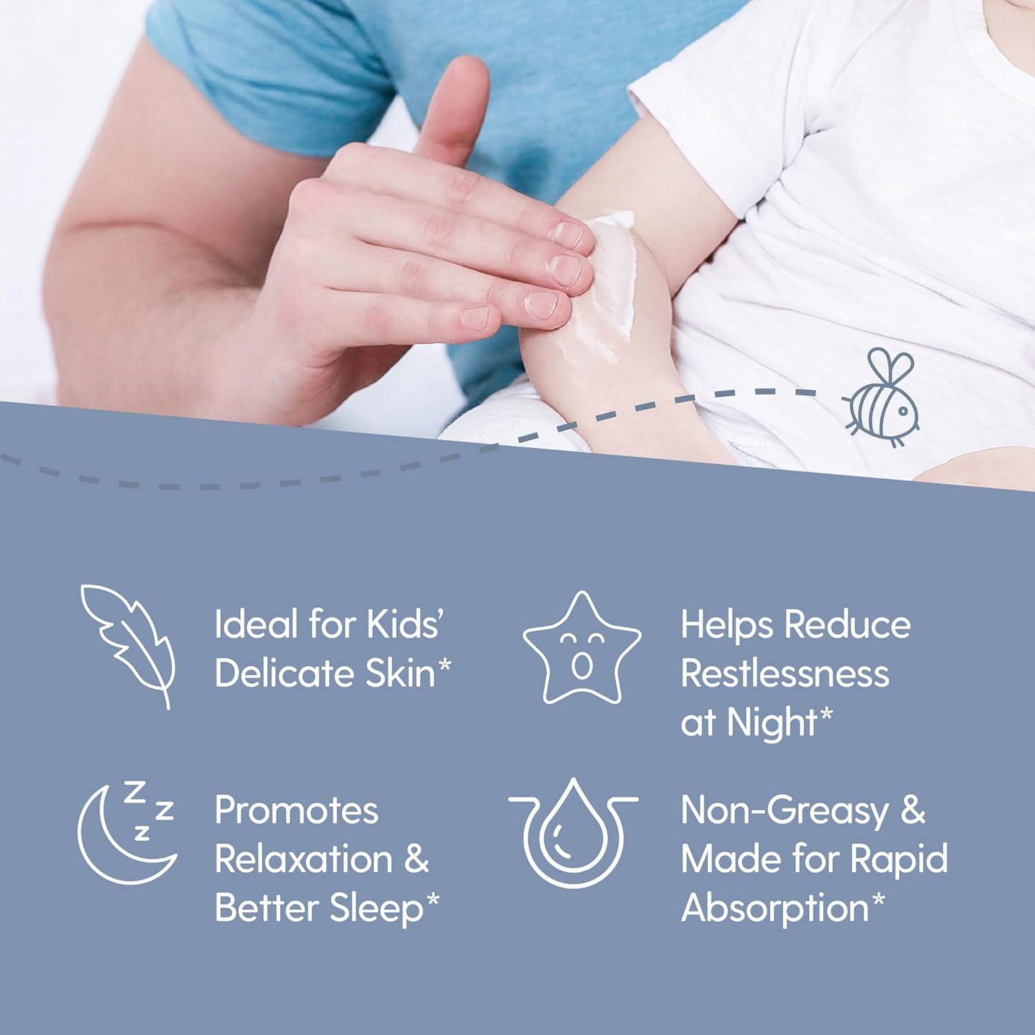 imageM3 Naturals Unscented Magnesium Lotion for Sleep ampamp Leg Cramps Suitable for Sensitive Skin Helps with Muscle Relaxation Soothes Tired Legs ampamp Foot Aches and Supports Restful Nights 8 fl ozSore Muscle Magnesium Lotion for Kids