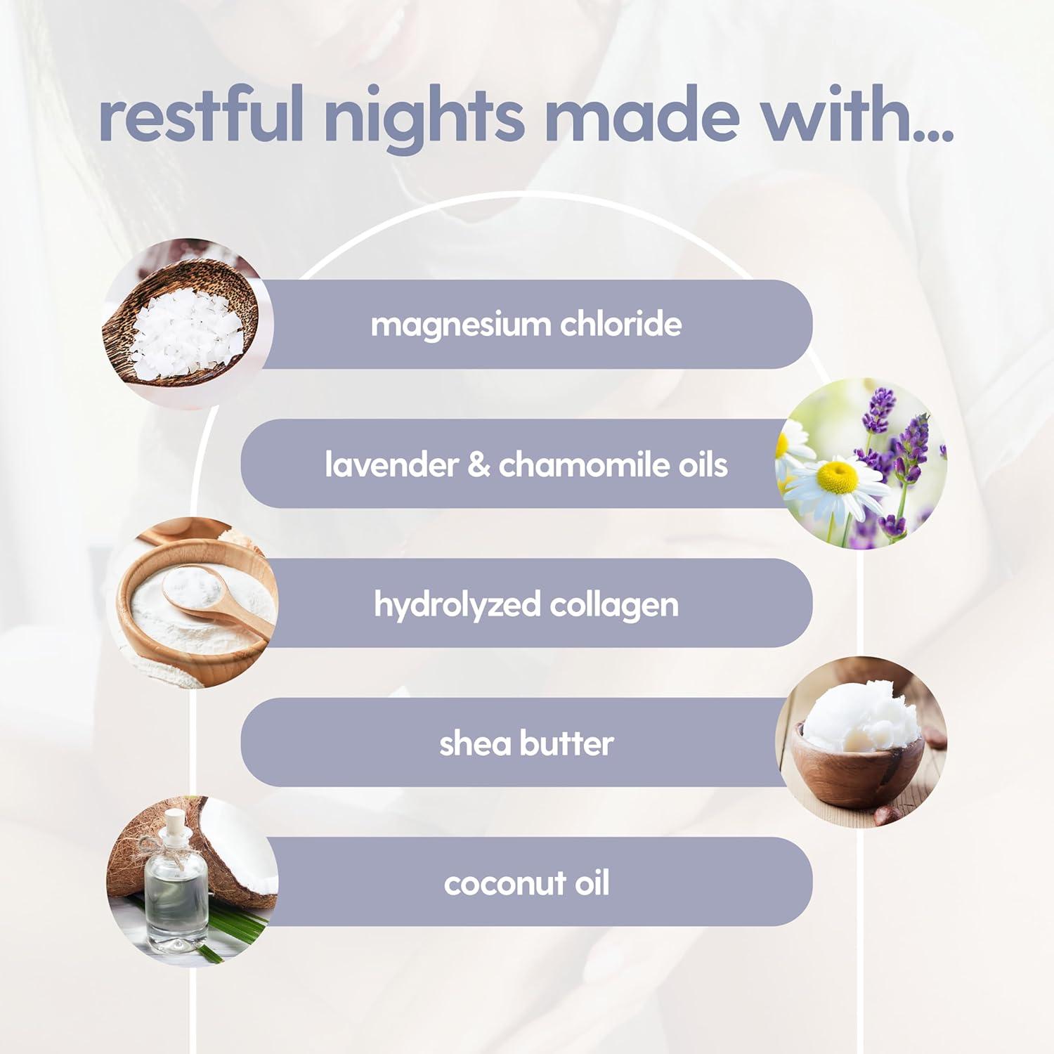 imageM3 Naturals Unscented Magnesium Lotion for Sleep ampamp Leg Cramps Suitable for Sensitive Skin Helps with Muscle Relaxation Soothes Tired Legs ampamp Foot Aches and Supports Restful Nights 8 fl ozLavender Chamomile Magnesium Lotion