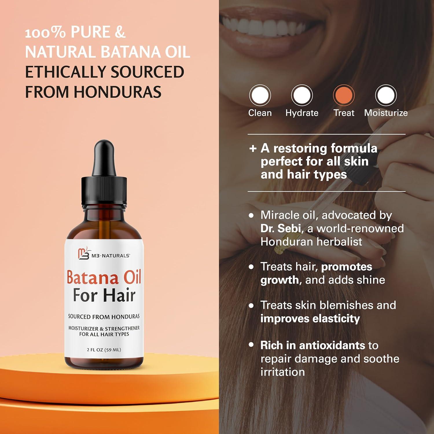 imageM3 Naturals Vegan Batana Oil Unrefined Batana Oil for Hair ampamp Skin Supports Healthy Skin ampamp Collagen Production 100 Pure Batana ampamp NonGMO 2 FL OZ 59 MLBatana Oil 2 Pack