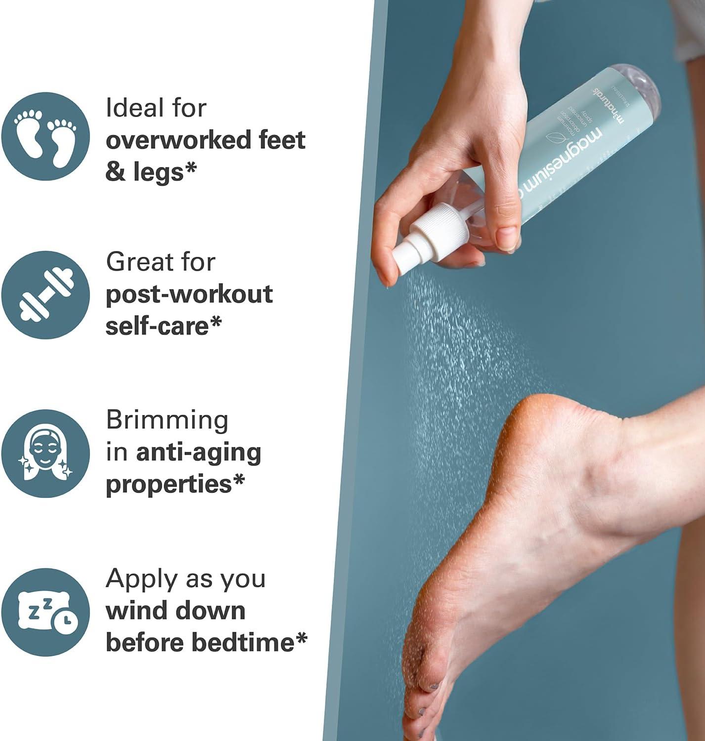 imageMagnesium Spray with Stem Cell Extract Soothes Feet Sore Muscles Joints ampamp Legs Maximum Absorption Formula for Sleep AllergenFree Vegan and FragranceFree 12 FL OZ 355 ML