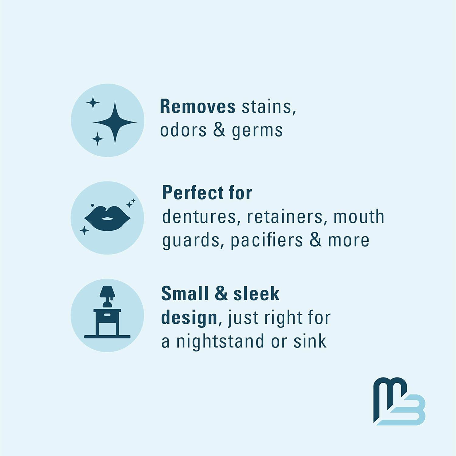 imageRetainer Cleanser Tablets Cleaner Removes Odors Discoloration Stains and Plaque 2 Month Supply Denture Cleansers Retainers Mouth Guards Denture Bath Mint by M3 NaturalsBath Case 1 Count