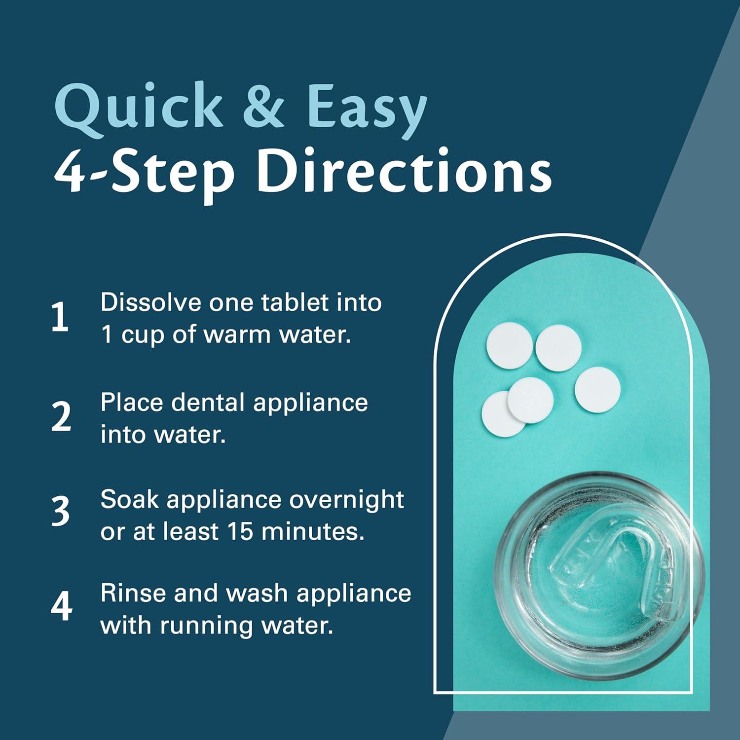 imageRetainer Cleanser Tablets Cleaner Removes Odors Discoloration Stains and Plaque 2 Month Supply Denture Cleansers Retainers Mouth Guards Denture Bath Mint by M3 Naturals60 Count