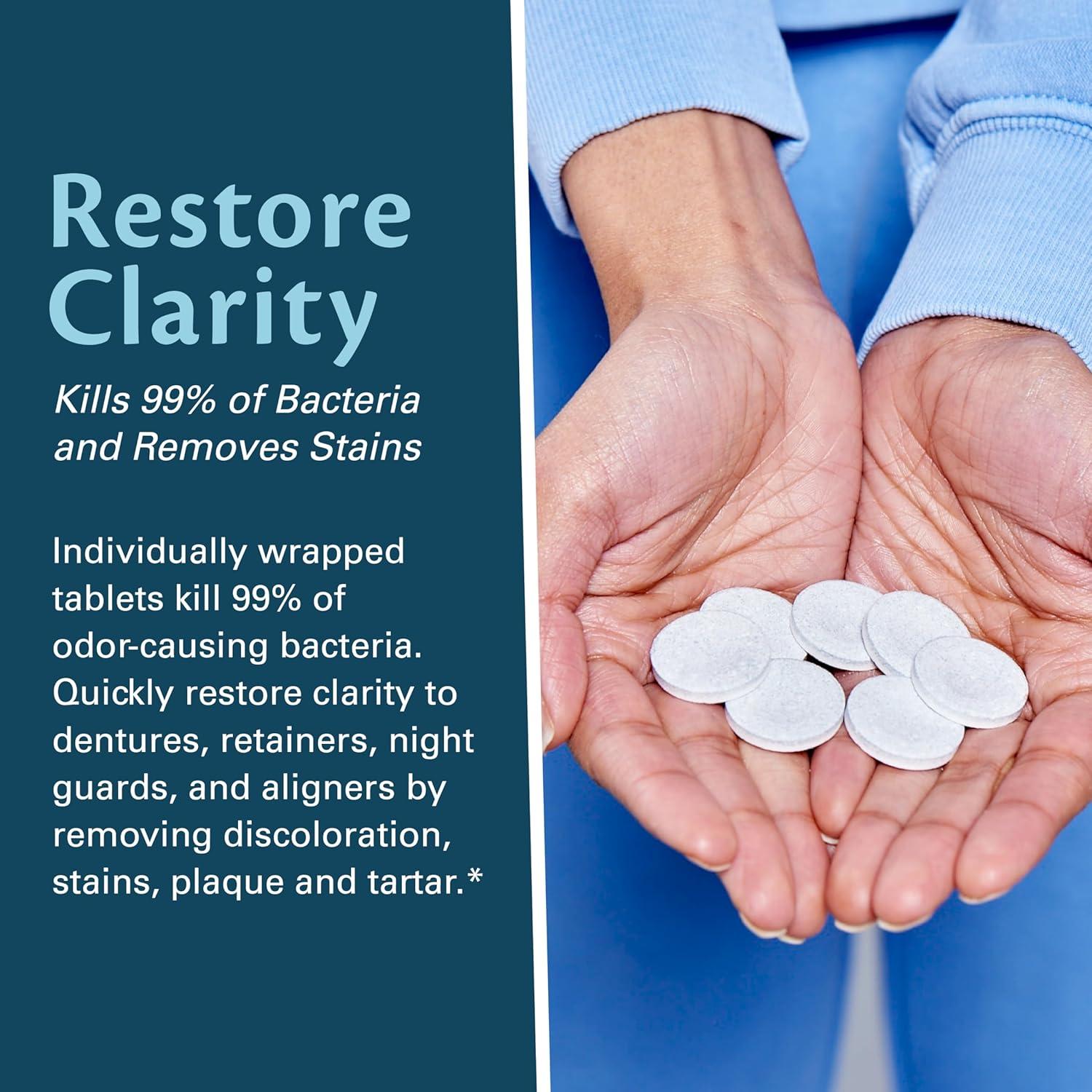 imageRetainer Cleanser Tablets Cleaner Removes Odors Discoloration Stains and Plaque 2 Month Supply Denture Cleansers Retainers Mouth Guards Denture Bath Mint by M3 Naturals60 Count