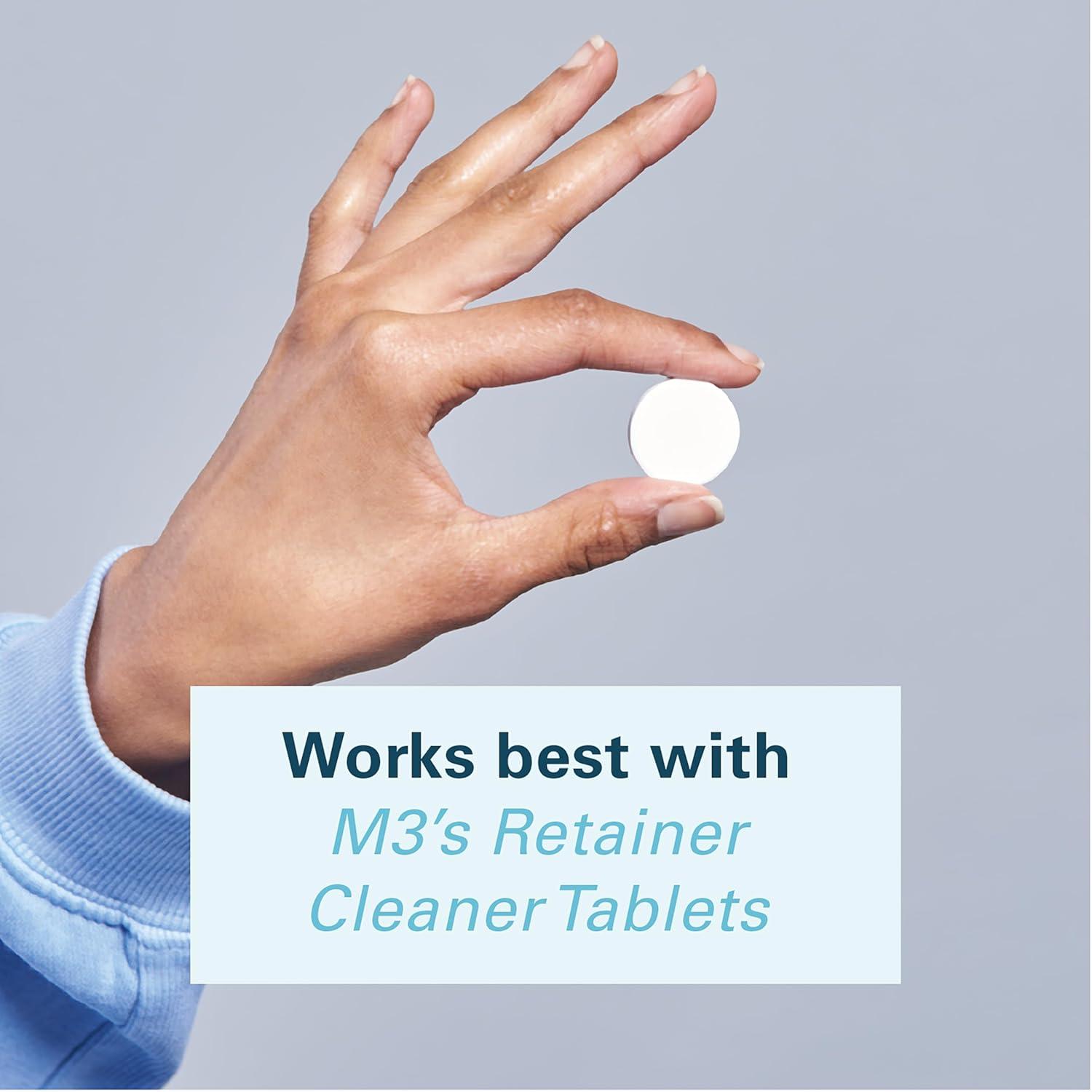 imageRetainer Cleanser Tablets Cleaner Removes Odors Discoloration Stains and Plaque 2 Month Supply Denture Cleansers Retainers Mouth Guards Denture Bath Mint by M3 NaturalsBath Case 1 Count