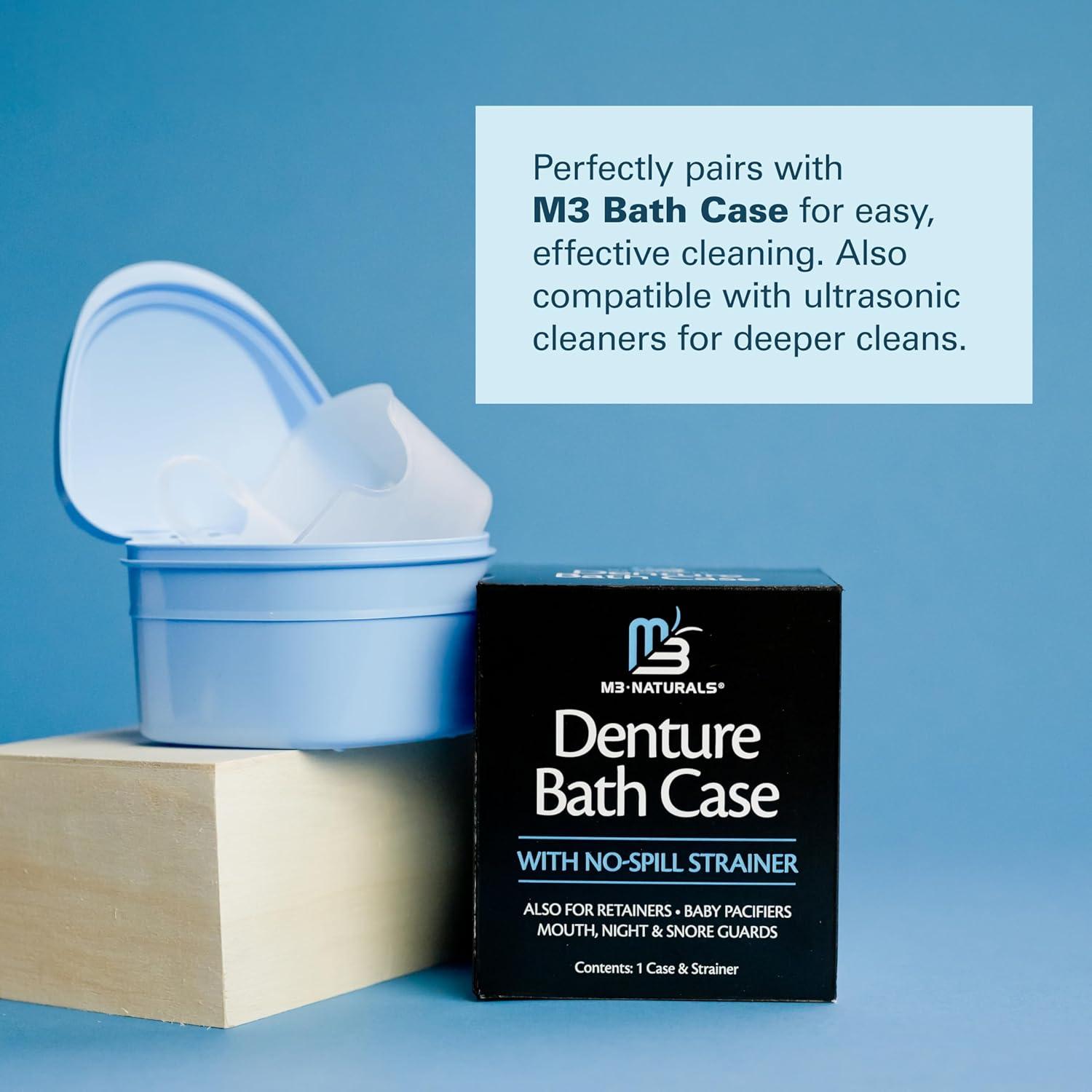 imageRetainer Cleanser Tablets Cleaner Removes Odors Discoloration Stains and Plaque 2 Month Supply Denture Cleansers Retainers Mouth Guards Denture Bath Mint by M3 Naturals120 Count