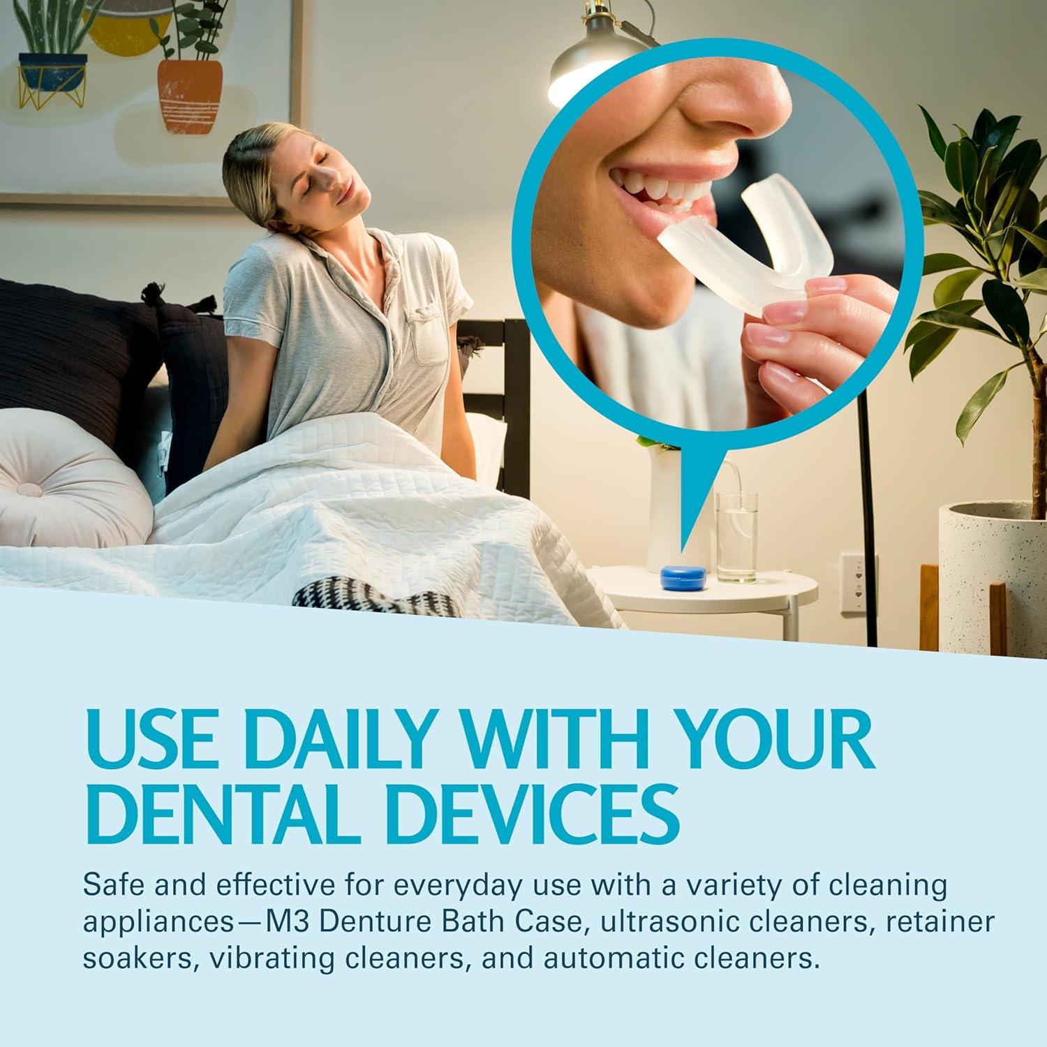 imageRetainer Cleanser Tablets Cleaner Removes Odors Discoloration Stains and Plaque 2 Month Supply Denture Cleansers Retainers Mouth Guards Denture Bath Mint by M3 Naturals120 Count