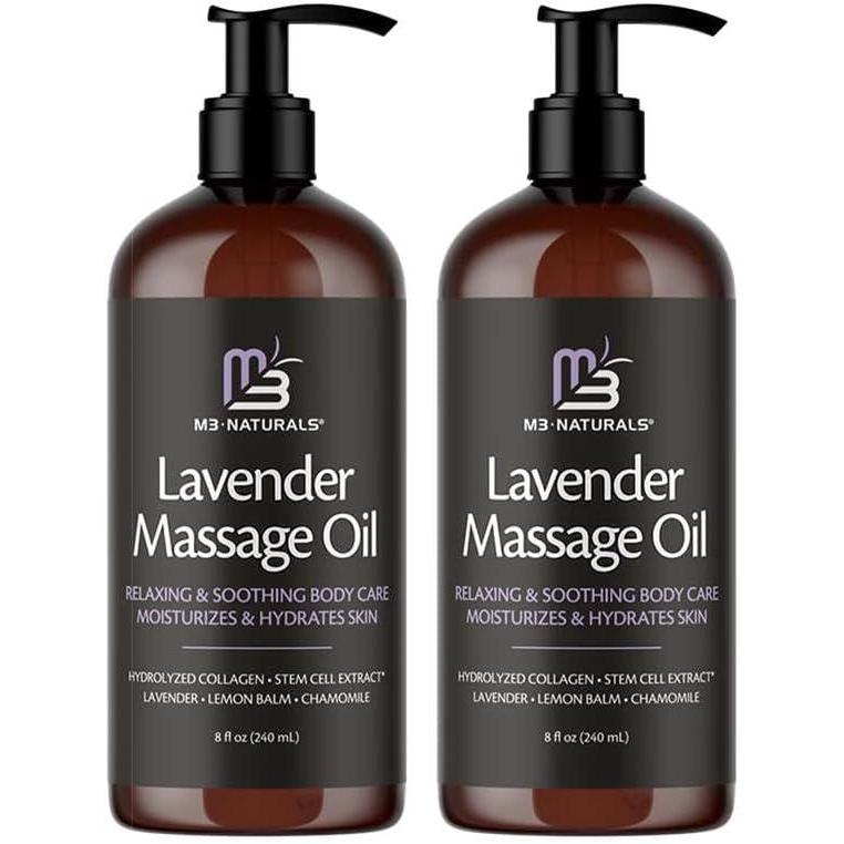 imageArnica Sore Muscle Massage Oil with Collagen Stem Cells and Menthol AntiCellulite Therapy for Full Body FastAbsorbing Multipurpose Treatment 8 fl oz by M3 NaturalsLavender Massage Oil 2 Pack