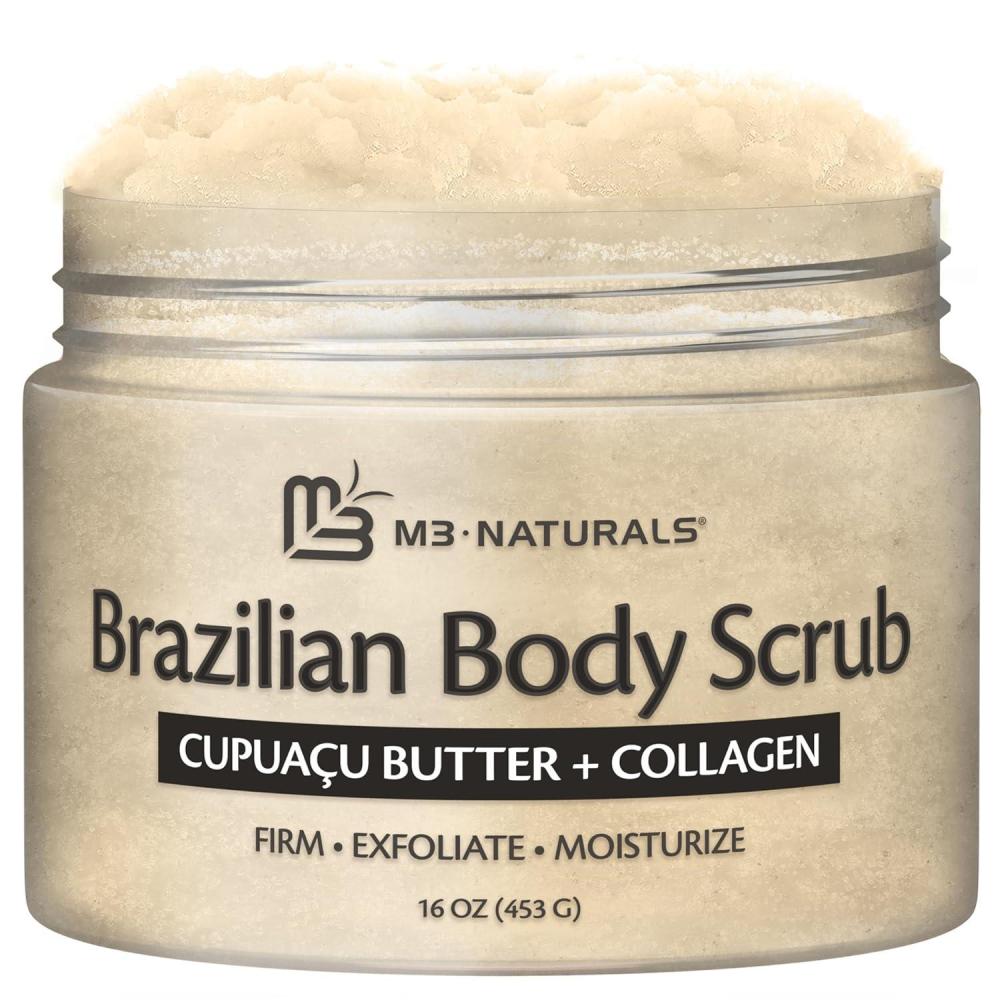 imageBrown Sugar Scrub Face Foot ampamp Body Exfoliator Infused with Collagen and Stem Cell Exfoliating Salt Body Scrub for Toning Skin Cellulite Skin Care 12oz by M3 NaturalsBrazilian Body Scrub