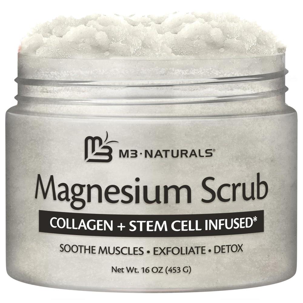 imageBrown Sugar Scrub Face Foot ampamp Body Exfoliator Infused with Collagen and Stem Cell Exfoliating Salt Body Scrub for Toning Skin Cellulite Skin Care 12oz by M3 NaturalsMagnesium Scrub