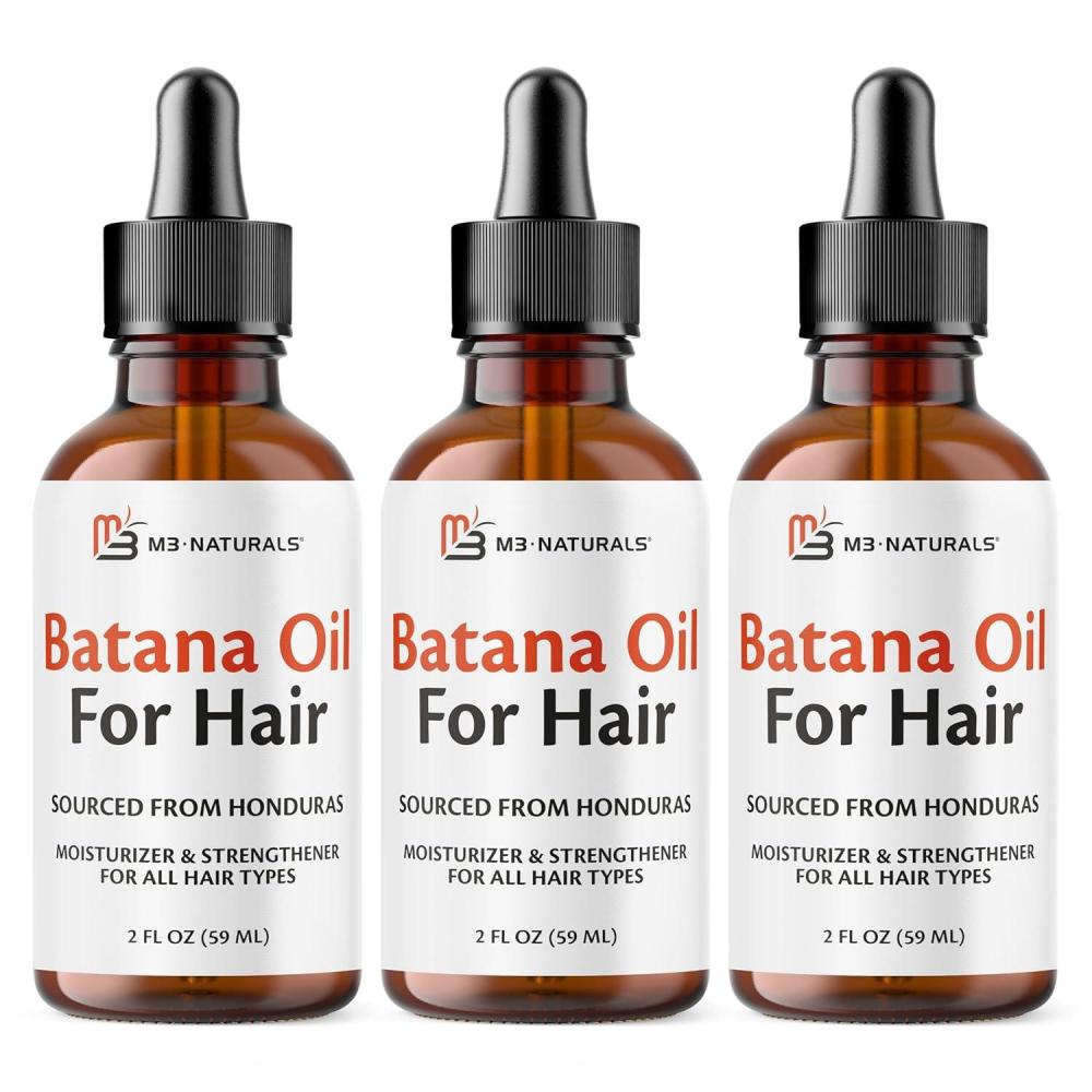 imageM3 Naturals Vegan Batana Oil Unrefined Batana Oil for Hair ampamp Skin Supports Healthy Skin ampamp Collagen Production 100 Pure Batana ampamp NonGMO 2 FL OZ 59 MLBatana Oil 3 Pack