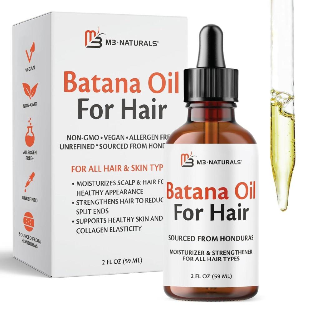 imageM3 Naturals Vegan Batana Oil Unrefined Batana Oil for Hair ampamp Skin Supports Healthy Skin ampamp Collagen Production 100 Pure Batana ampamp NonGMO 2 FL OZ 59 MLBatana Oil 1 Pack